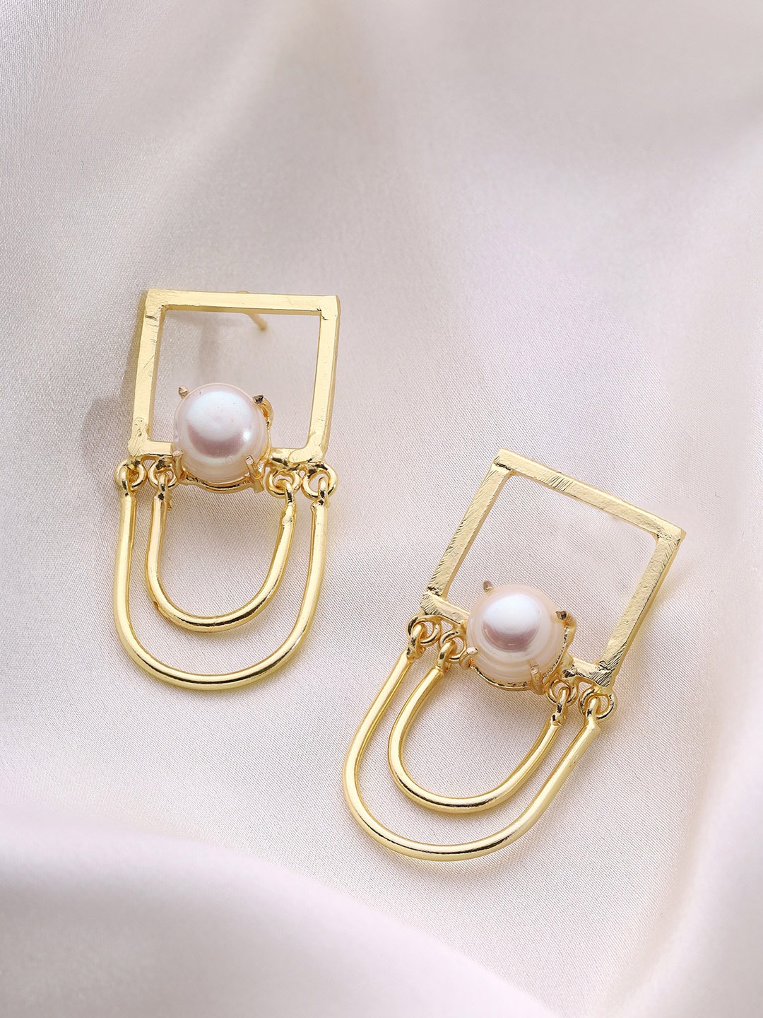 

Priyaasi Gold Plated Pearl Studded Drop Earrings