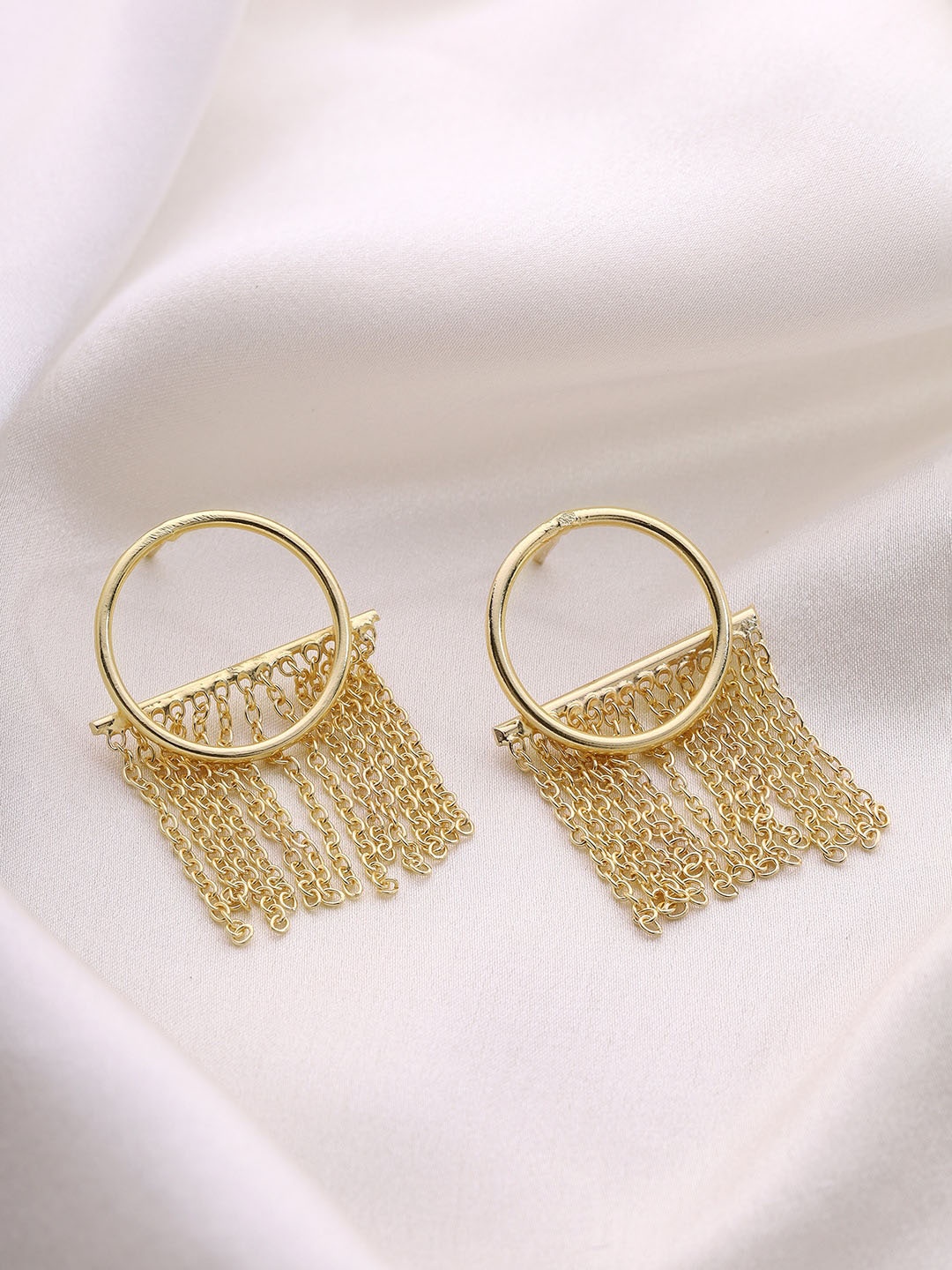 

Priyaasi Gold Plated Contemporary Drop Earrings