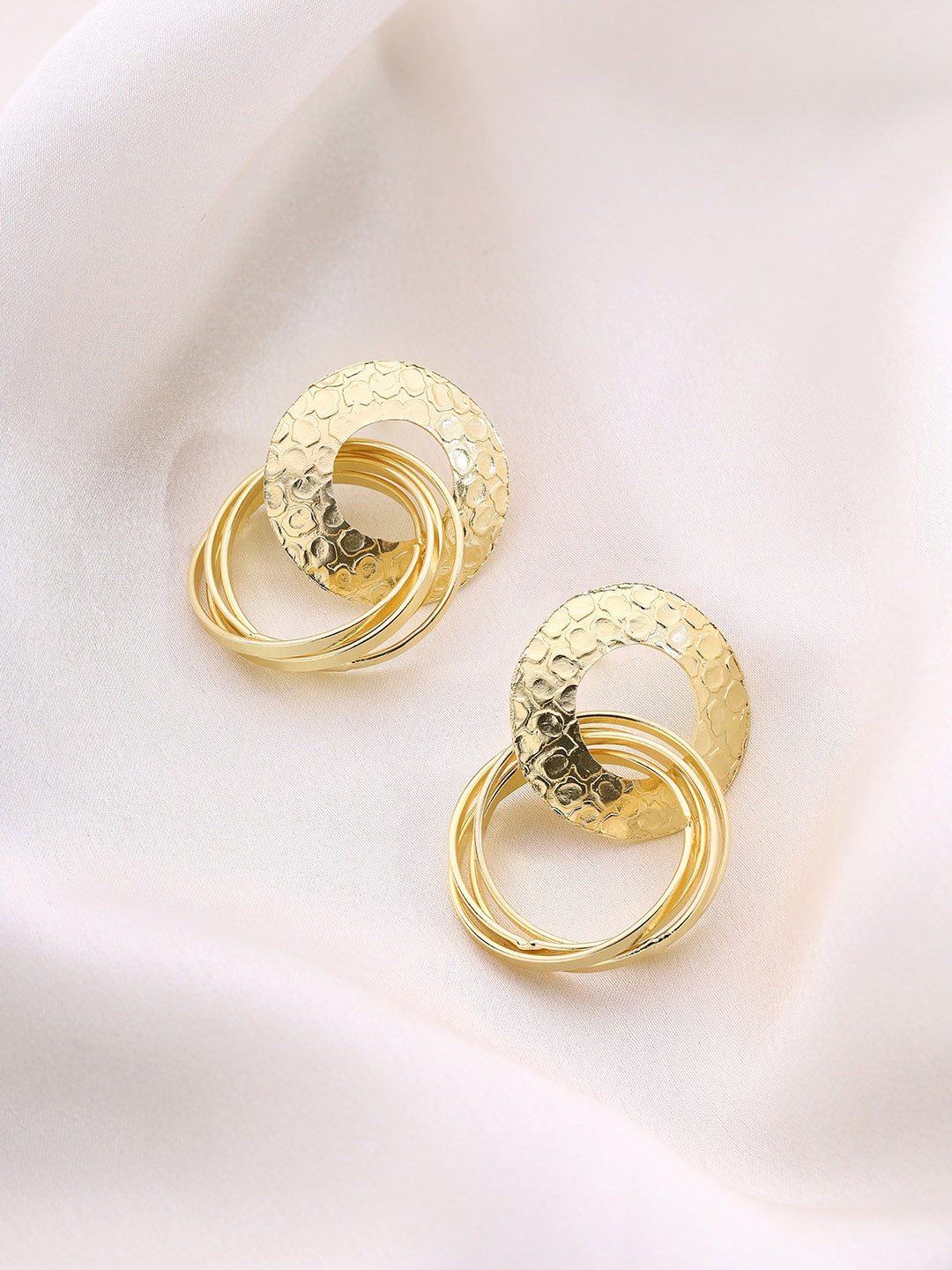 

Priyaasi Gold-Plated Contemporary Drop Earrings
