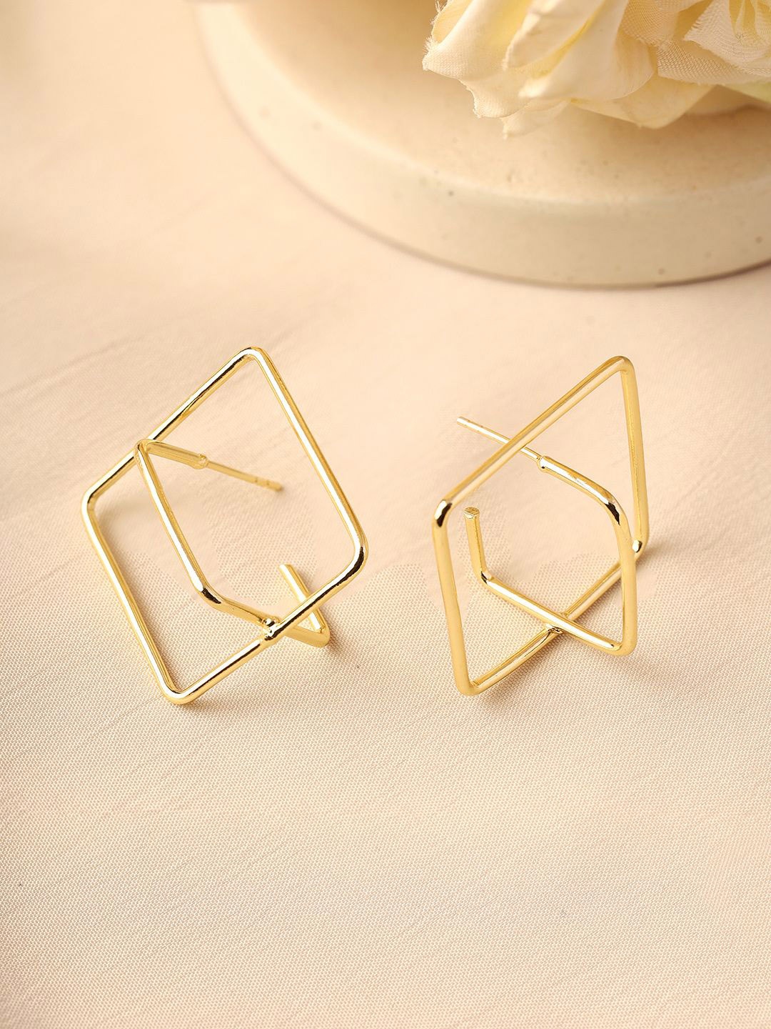 

Priyaasi Gold-Plated Geometric Half Hoop Earrings