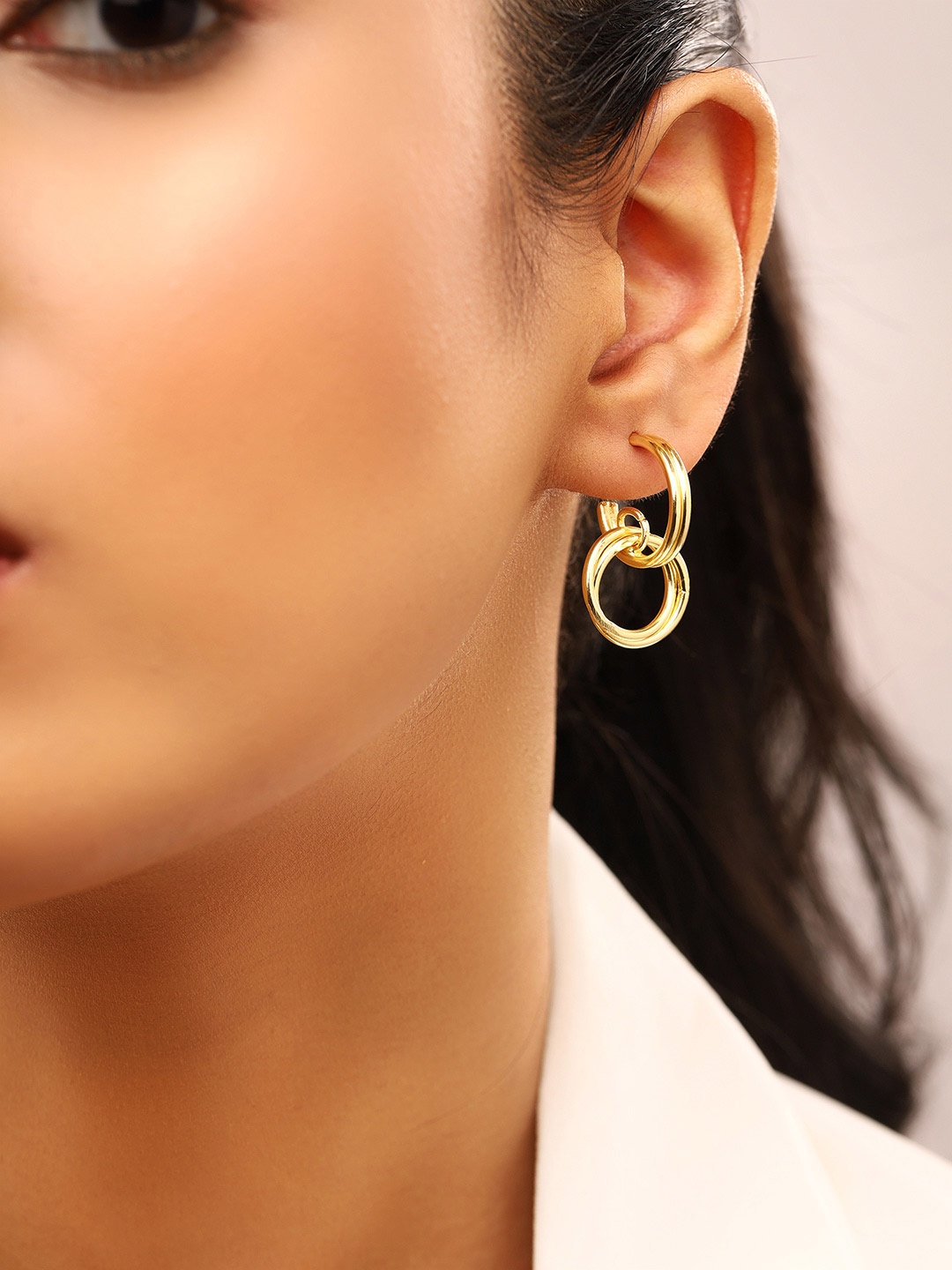 

Priyaasi Gold-Plated Circular Half Hoop Earrings