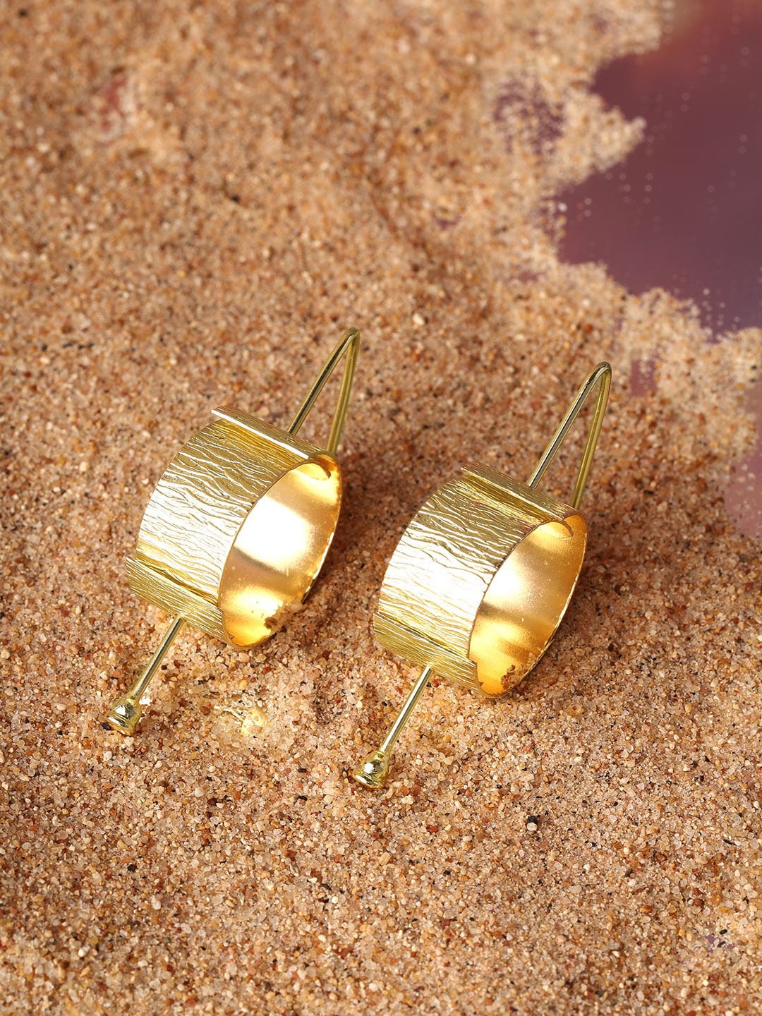 

Priyaasi Gold-Plated Contemporary Drop Earrings