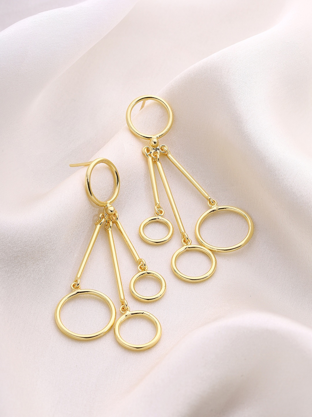 

Priyaasi Gold Plated Contemporary Drop Earrings