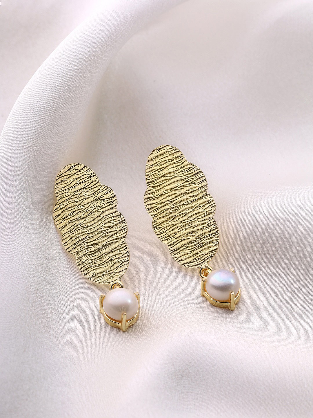 

Priyaasi Gold-Plated Contemporary Drop Earrings