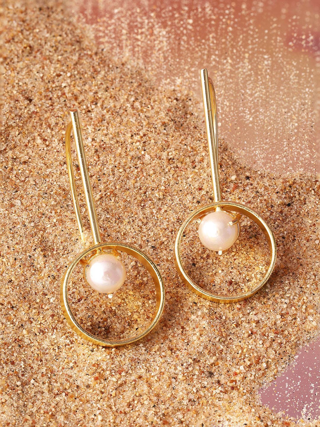 

Priyaasi Gold-Plated Beads Beaded Contemporary Drop Earrings