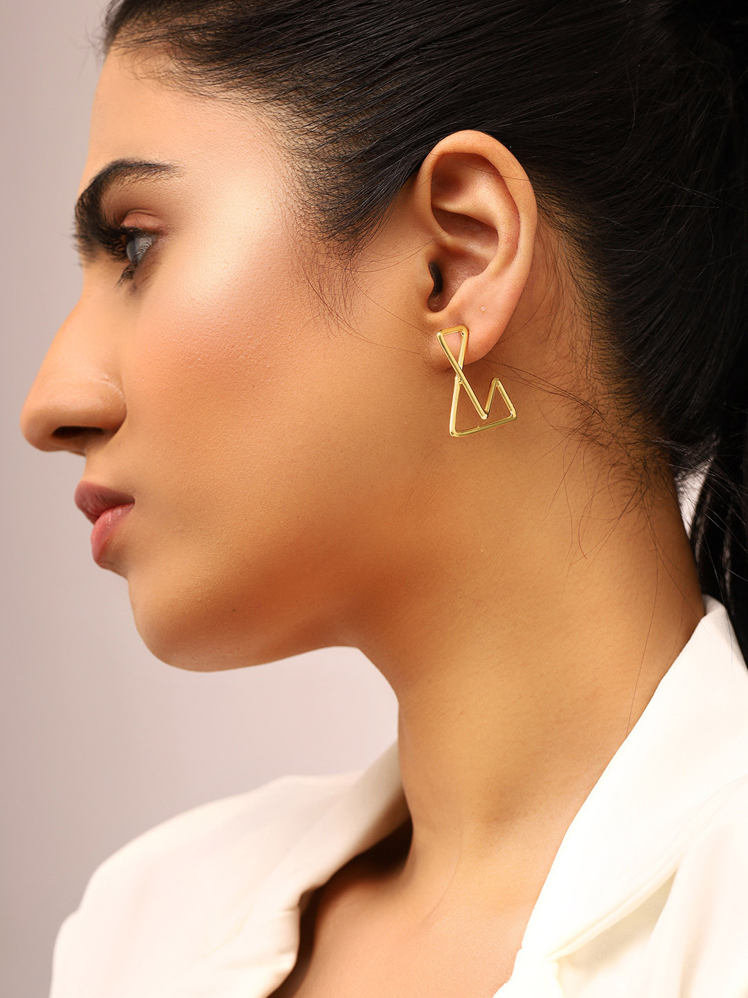 

Priyaasi Gold-Plated Geometric Drop Earrings