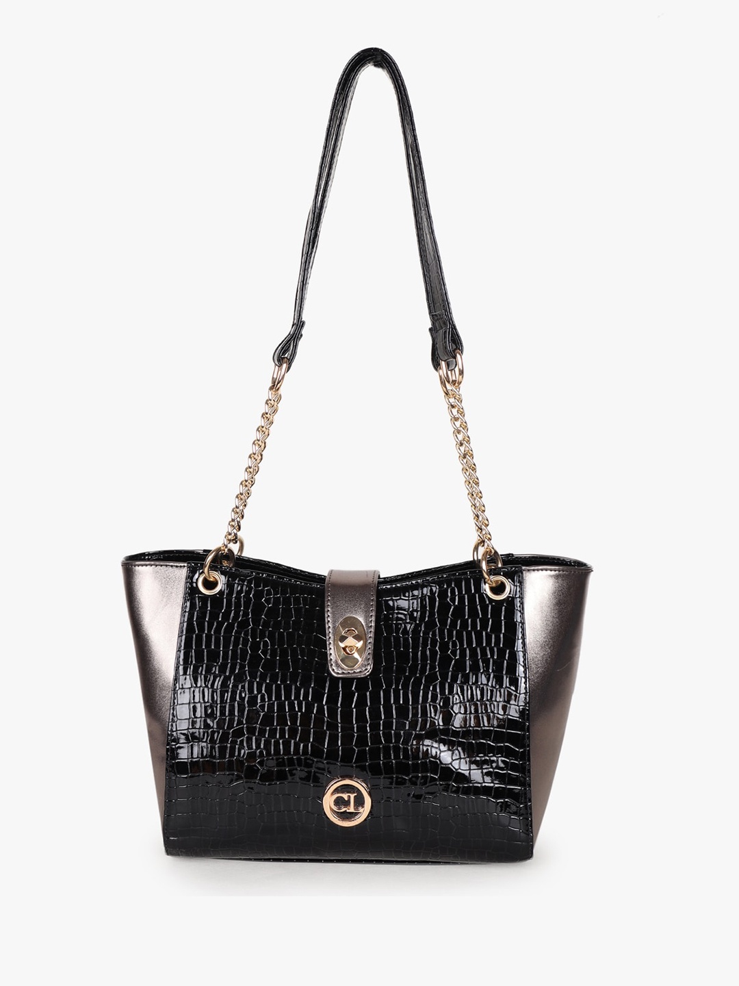 

Carlton London Textured Structured Shoulder Bag, Black