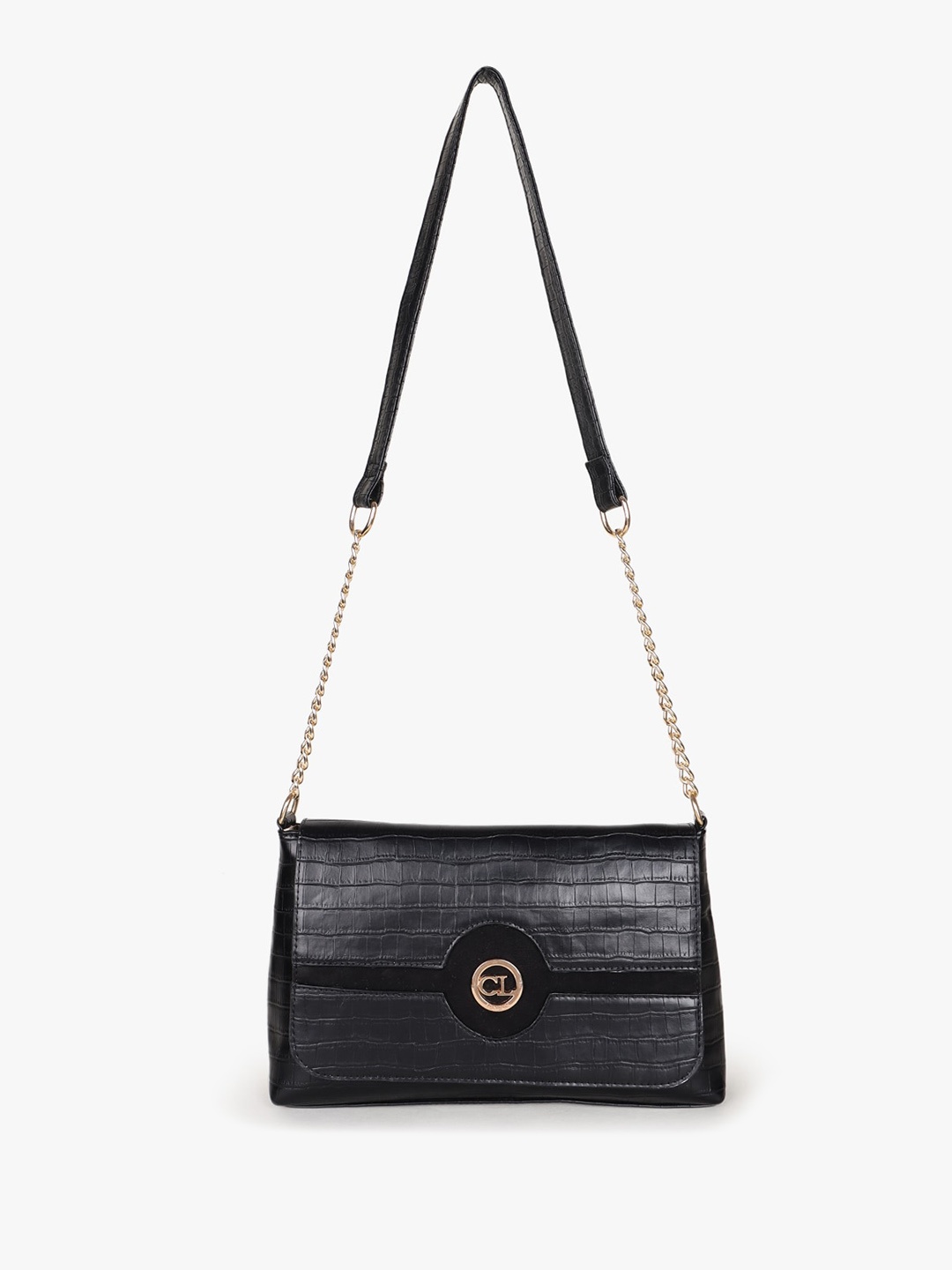 

Carlton London Textured Structured Sling Bag, Black