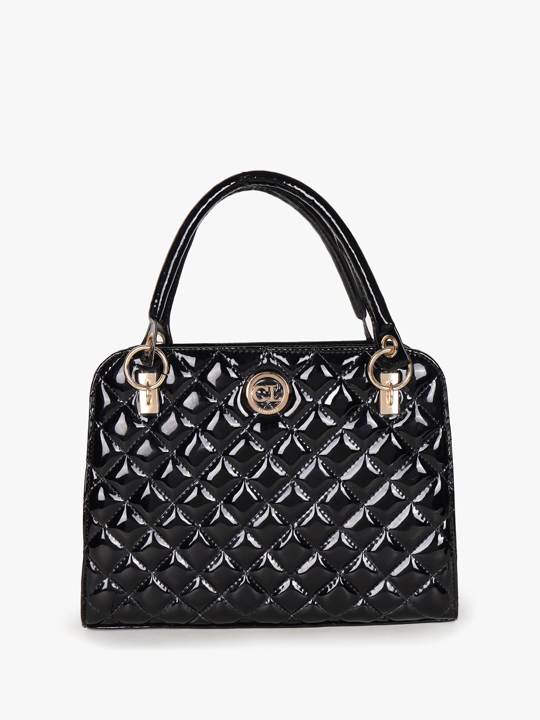 

Carlton London Textured Structured Handheld Bag with Quilted, Black