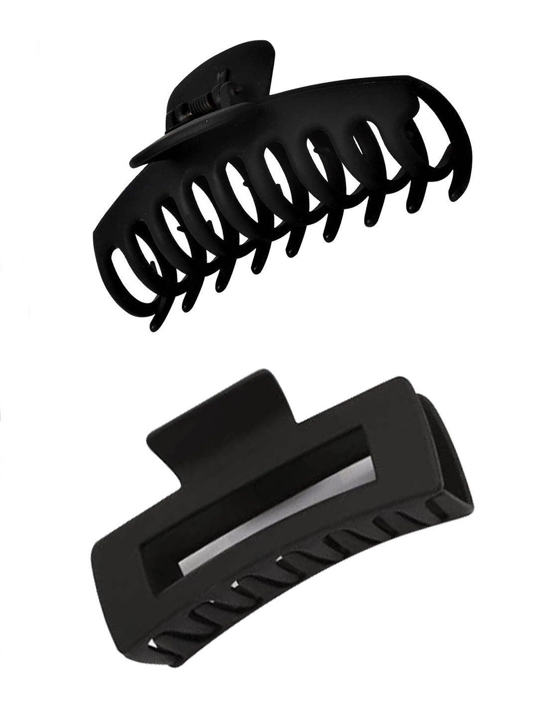 

Xivir Set of 2 Rectangle & Infinity Claw Clips, Black