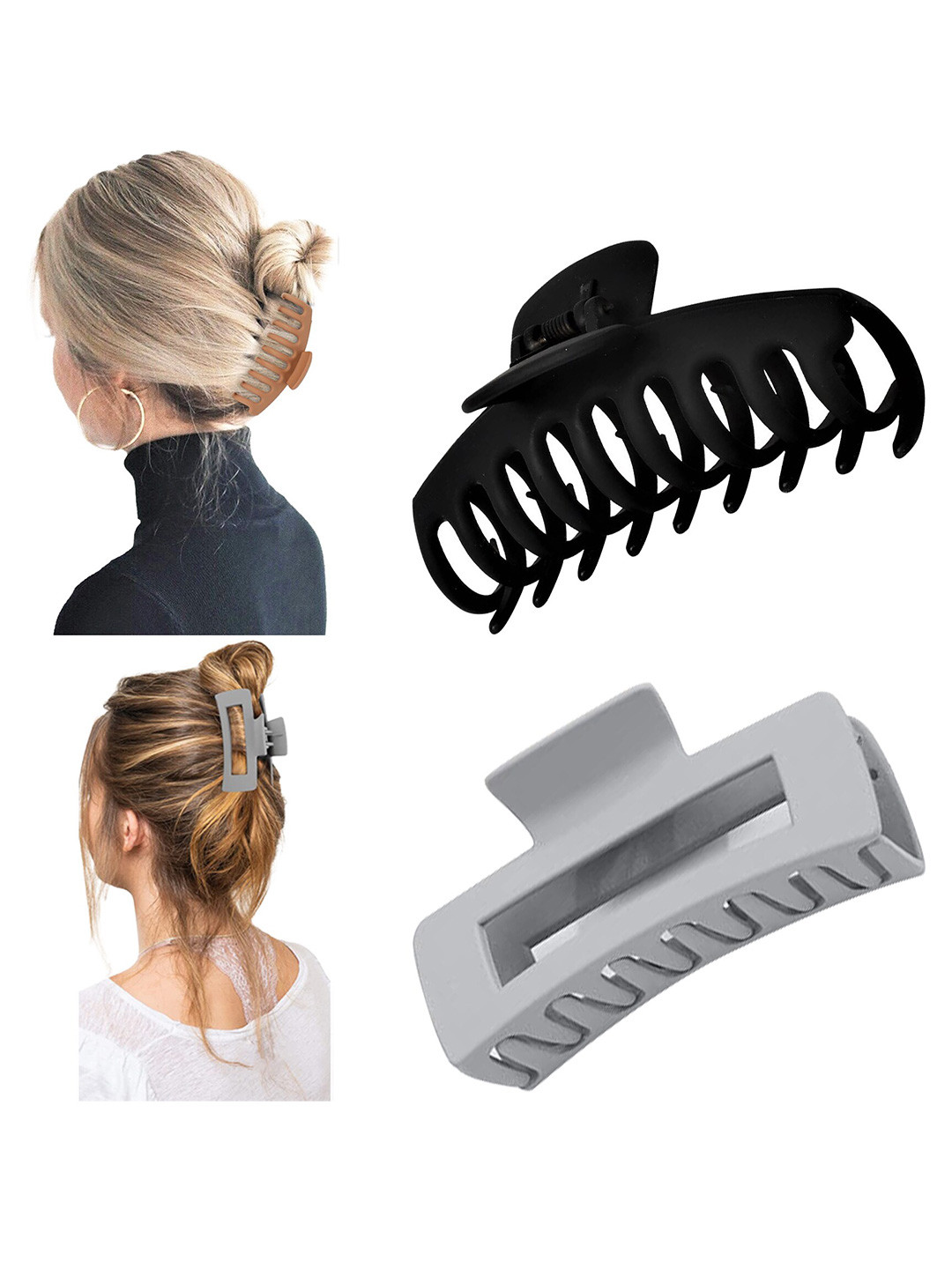 

Xivir Set of 2 Spiral Claw Clip, Grey