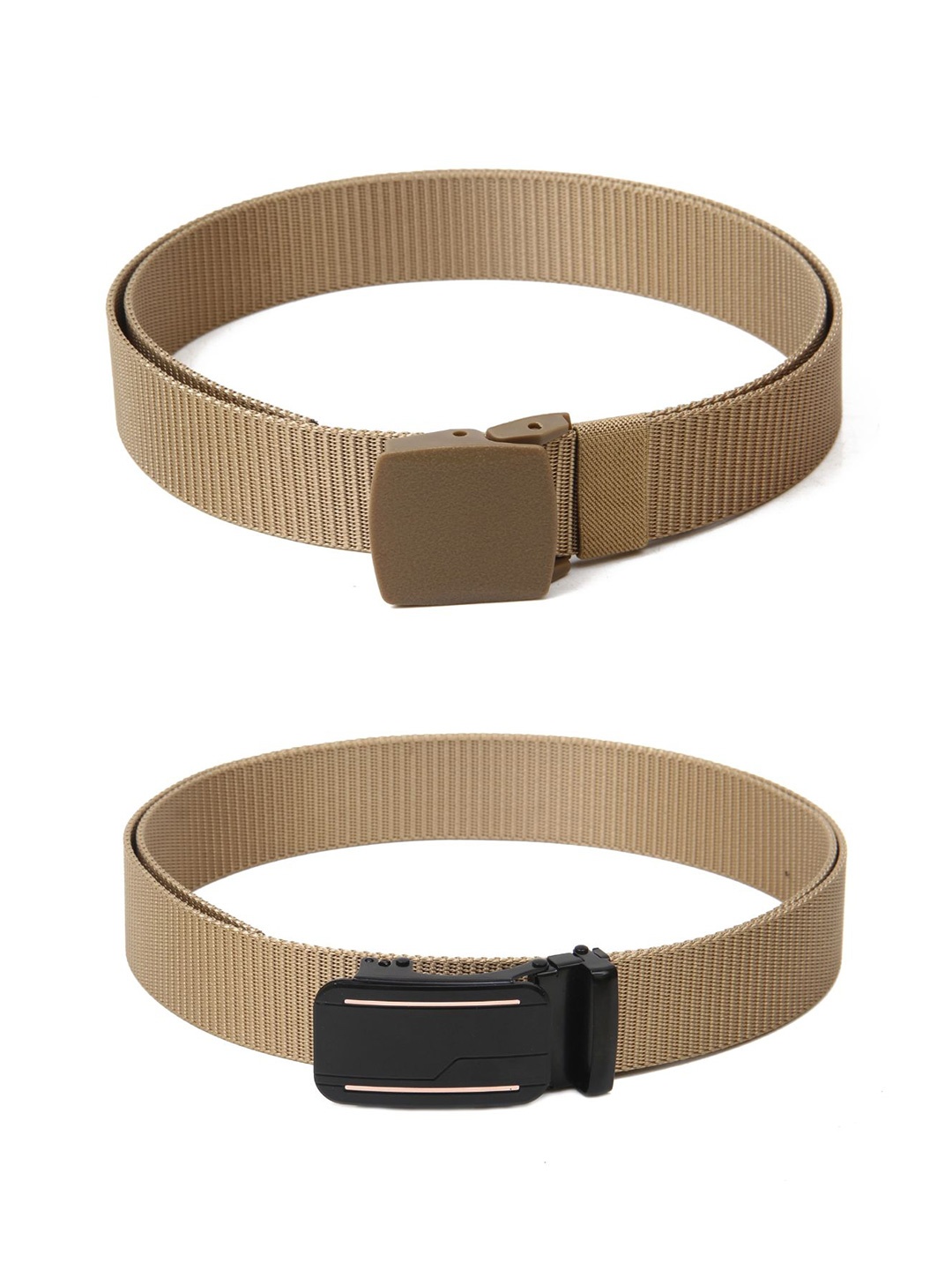 

Calvadoss Girls Set Of 2 Textured Belts, Beige