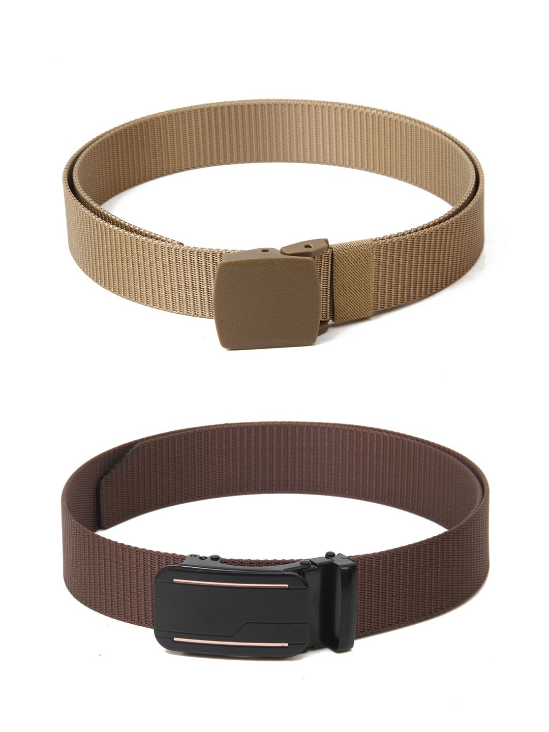 

Calvadoss Girls Set Of 2 Textured Belts, Beige