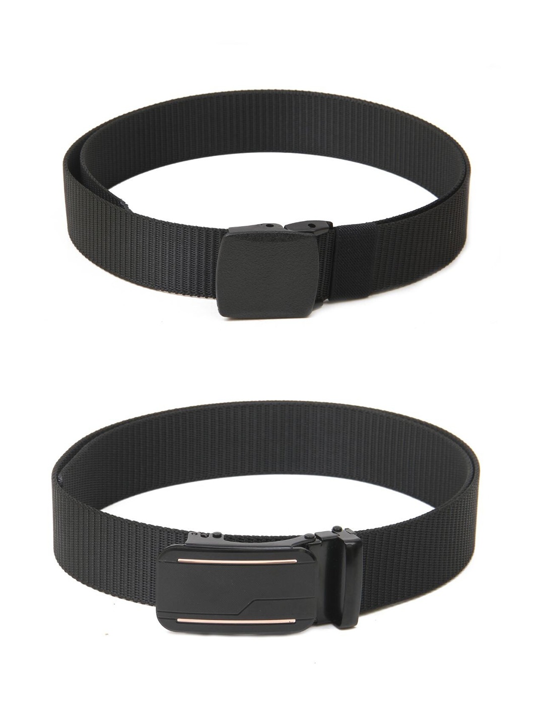 

Calvadoss Girls Set Of 2 Textured Belts, Black