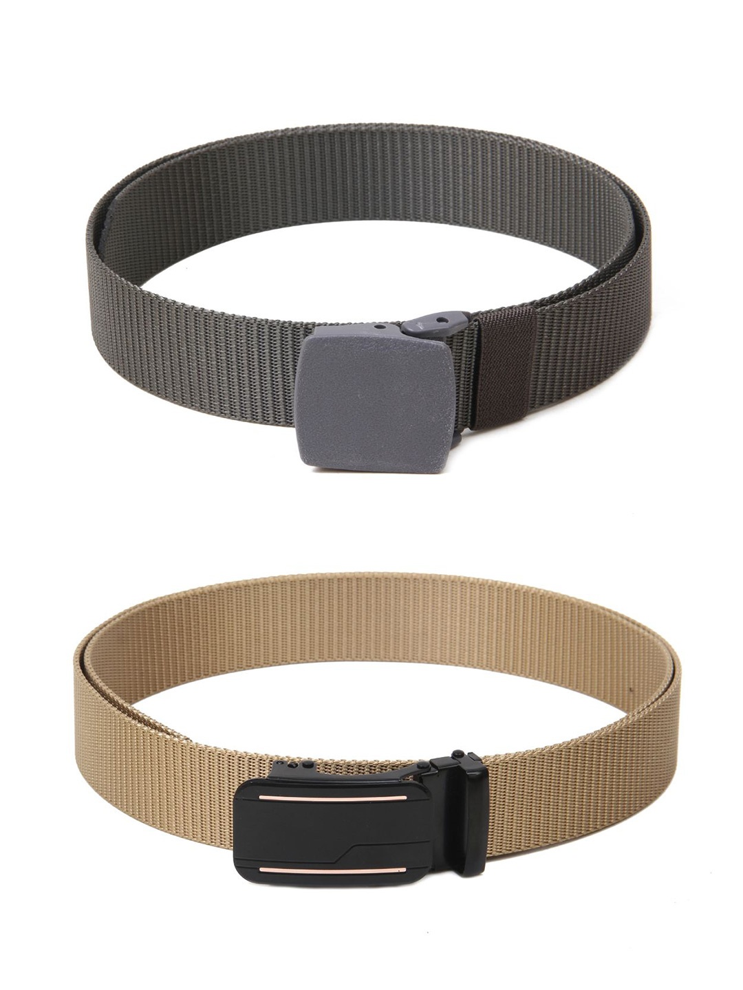 

Calvadoss Girls Set Of 2 Textured Belts, Grey