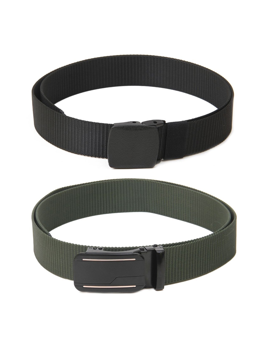 

Calvadoss Girls Set Of 2 Textured Belts, Black