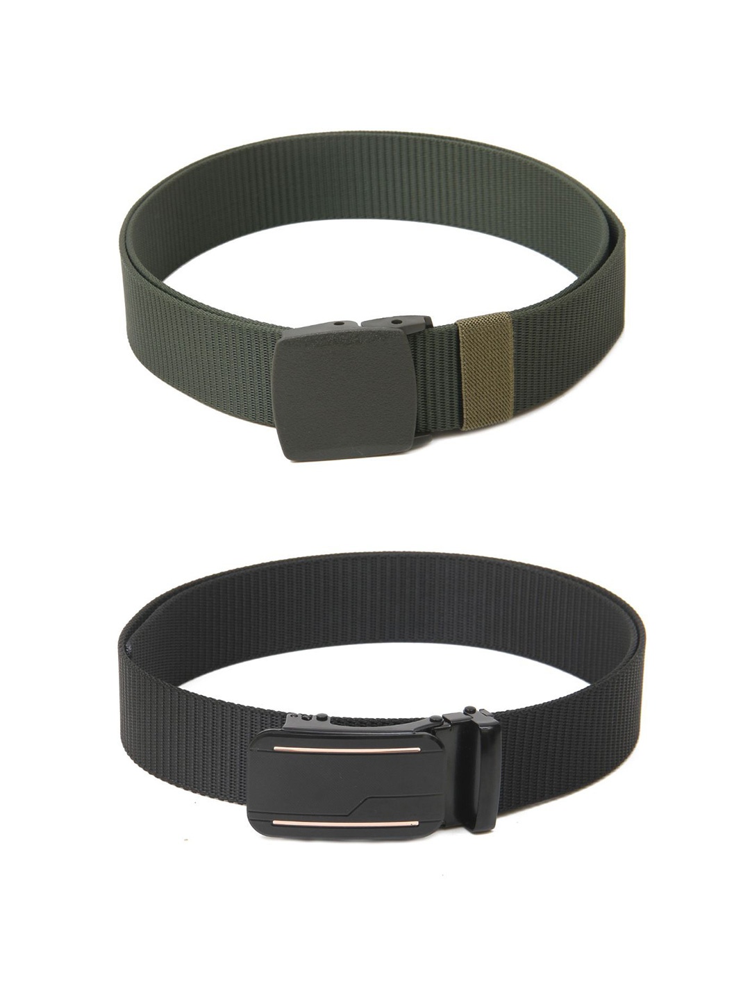 

Calvadoss Girls Set Of 2 Textured Belts, Green