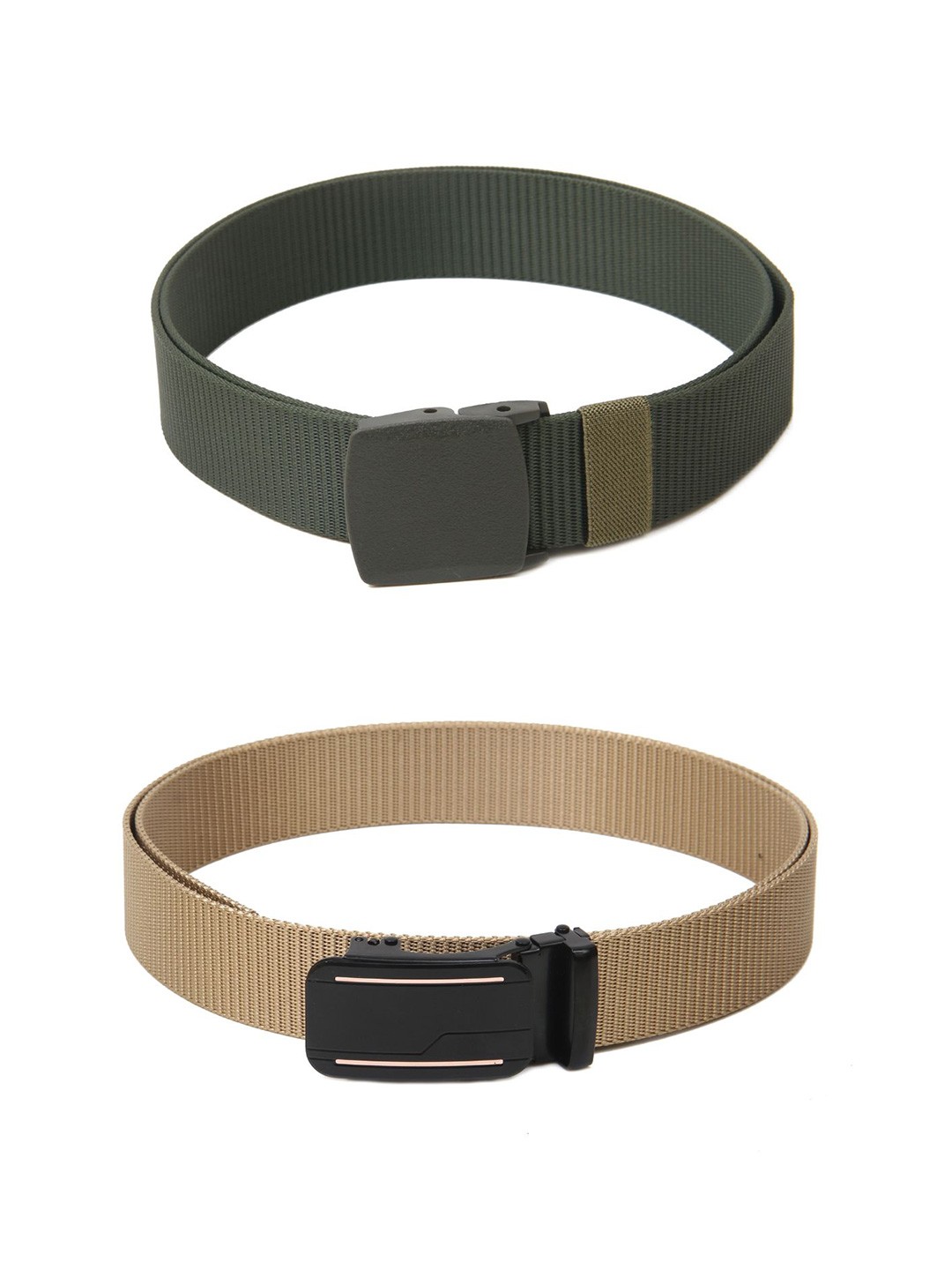 

Calvadoss Girls Set of 2 Textured Belts, Green