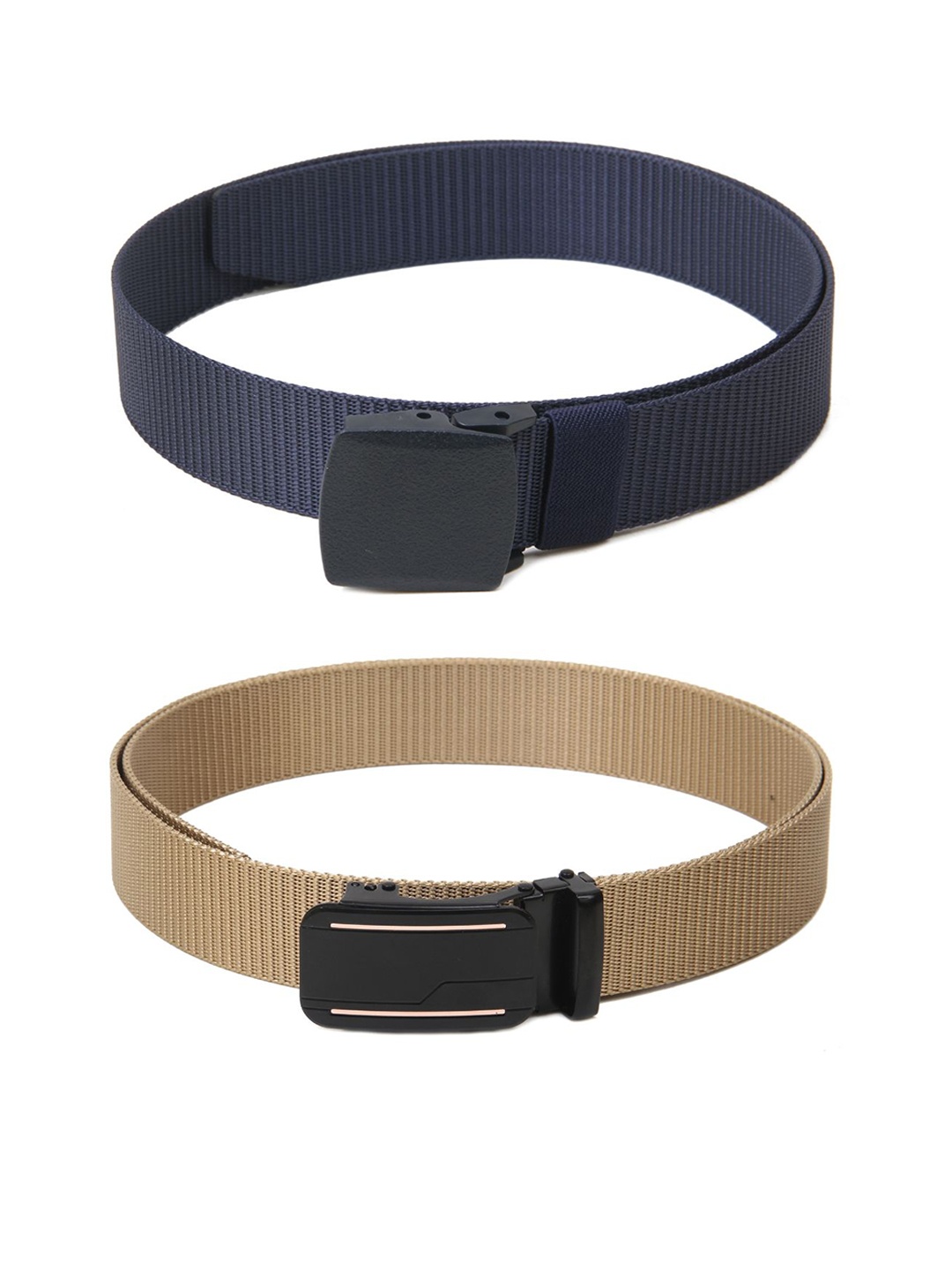 

Calvadoss Girls Set Of 2 Textured Belts, Navy blue