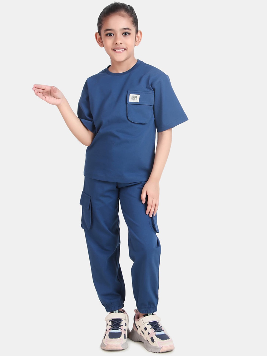 

KEPA Kids Cotton T-Shirt With Joggers, Blue