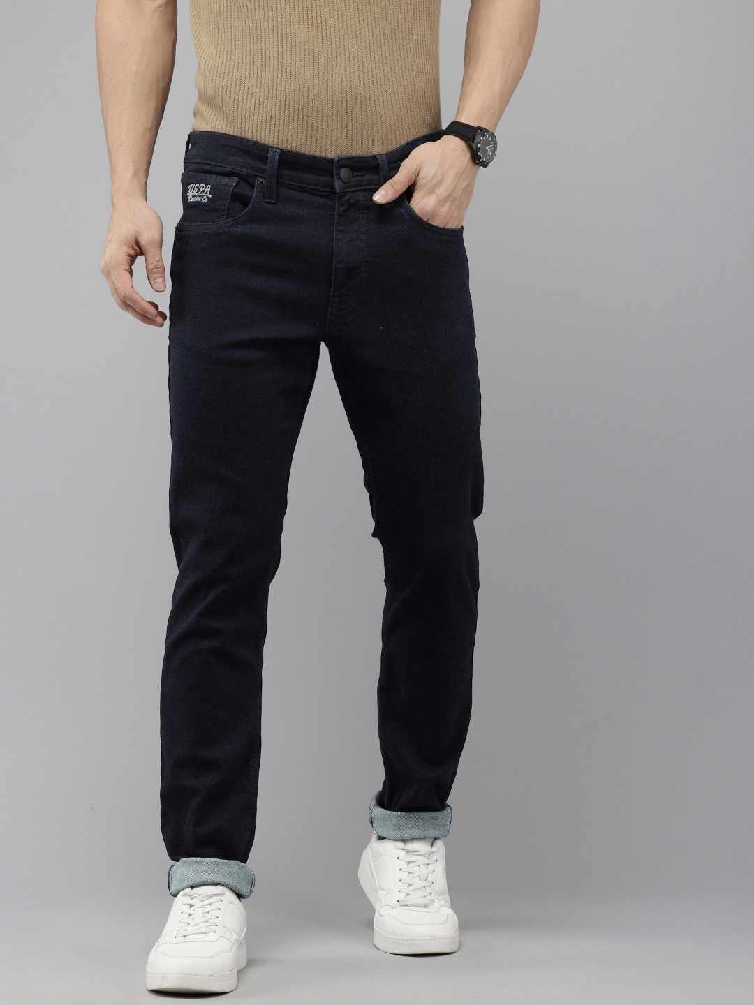 

U.S. Polo Assn. Denim Co. Men Brandon Slim Tapered Fit Stretchable Jeans, Blue