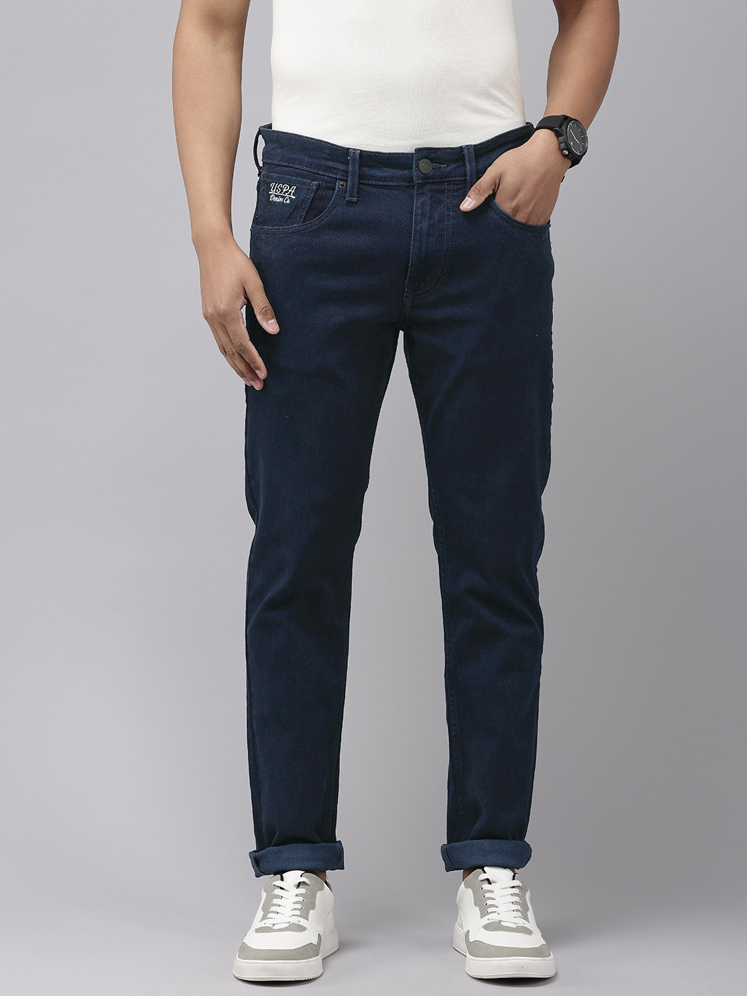 

U.S. Polo Assn. Denim Co. Men Brandon Slim Tapered Fit Stretchable Jeans, Blue