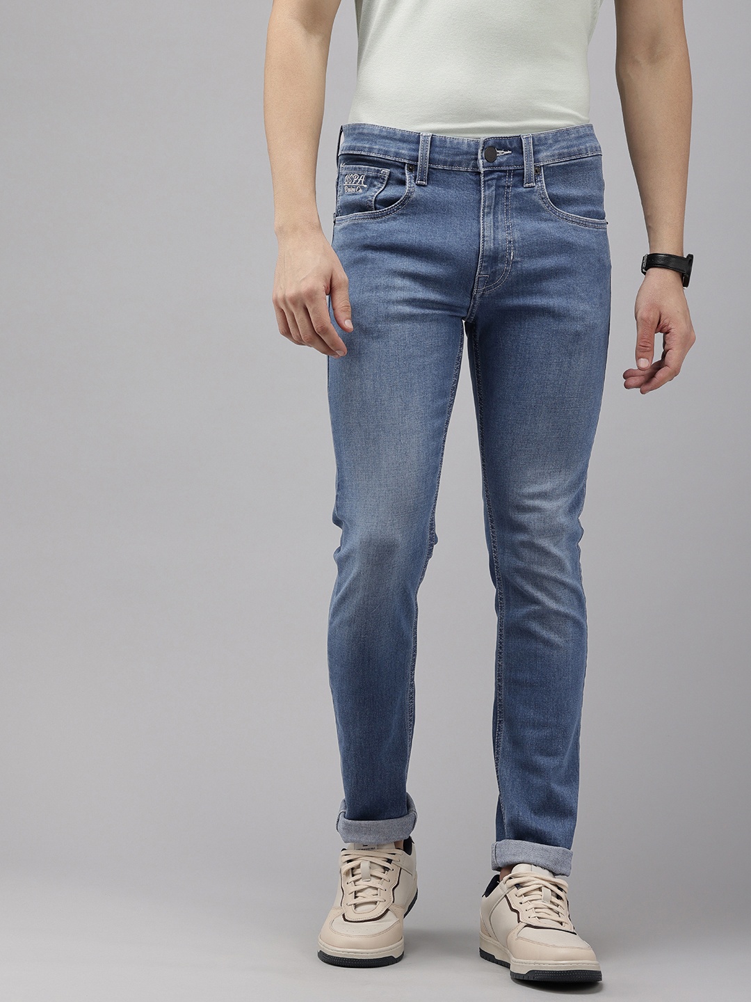 

U.S. Polo Assn. Denim Co. Men Skinny Fit Light Fade Stretchable Jeans, Blue