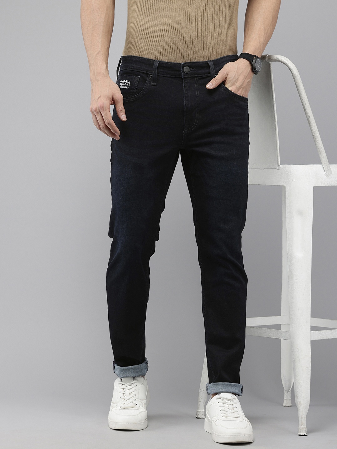 

U.S. Polo Assn. Denim Co. Men Brandon Slim Tapered Fit Stretchable Jeans, Blue