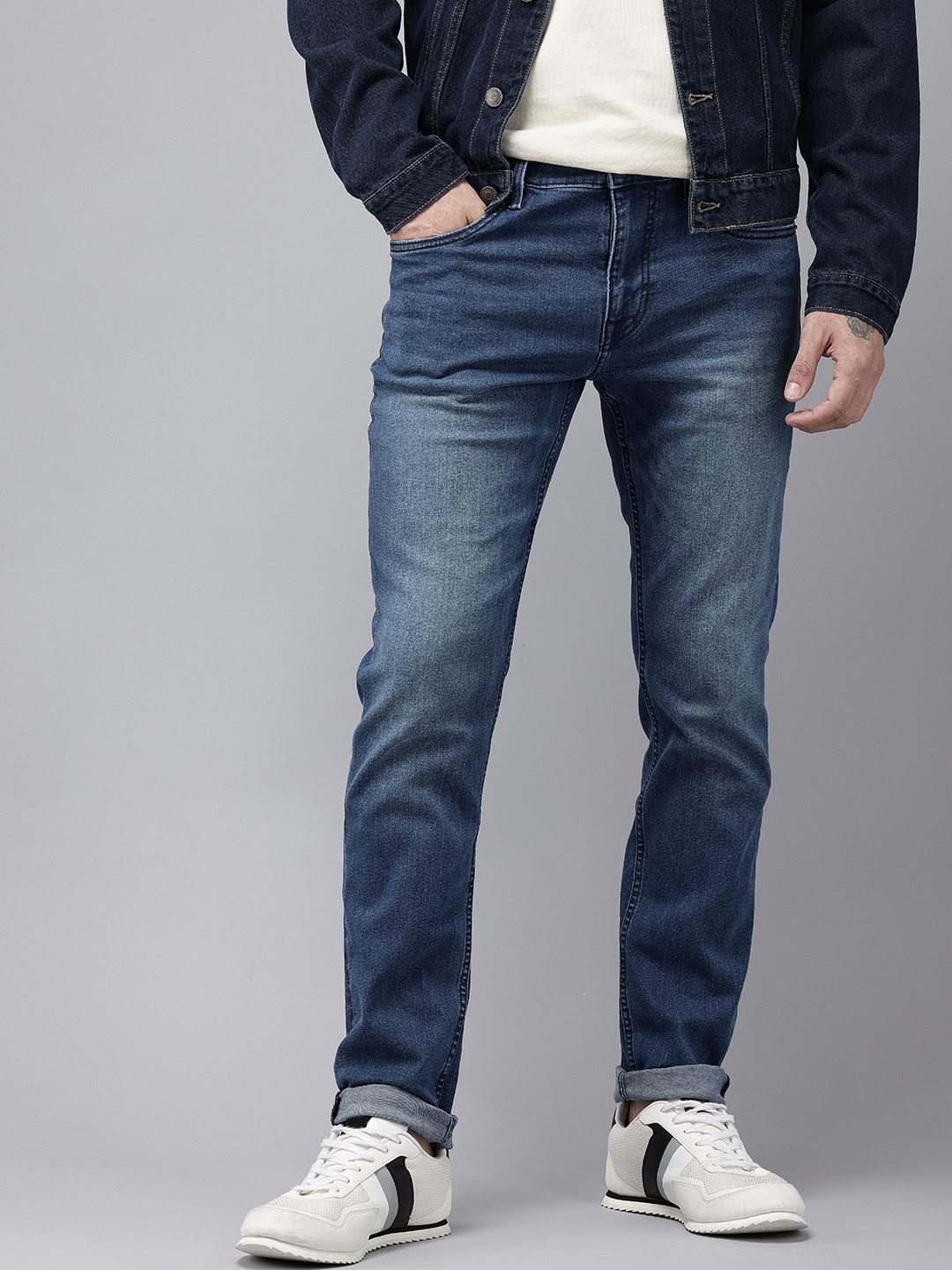 

U.S. Polo Assn. Denim Co. Men Brandon Slim Tapered Fit Light Fade Stretchable Jeans, Blue
