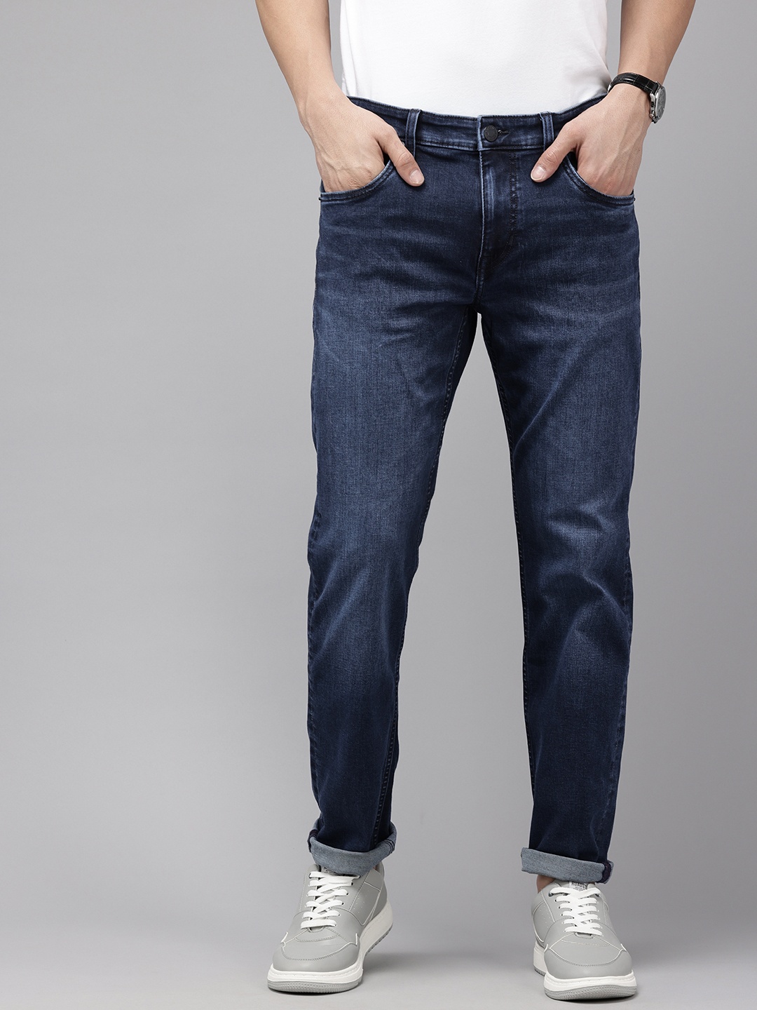 

U.S. Polo Assn. Denim Co. Men Brandon Slim Tapered Fit Light Fade Stretchable Jeans, Blue