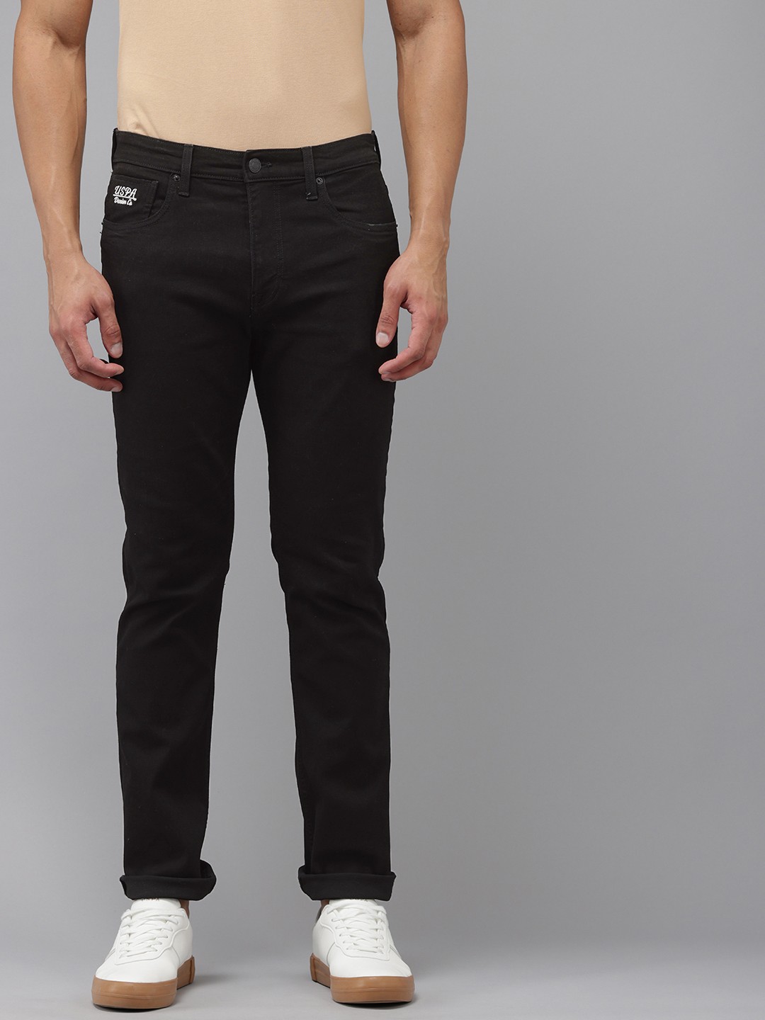 

U.S. Polo Assn. Denim Co. Men Harold Slim Straight Fit Stretchable Jeans, Black