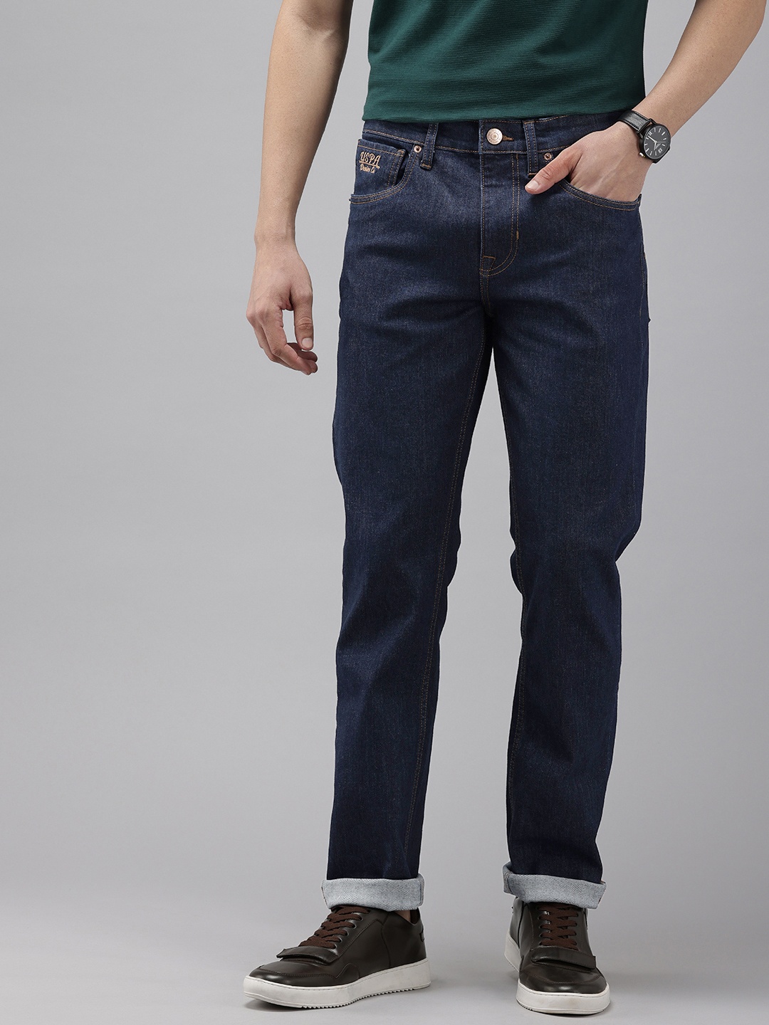 

U.S. Polo Assn. Denim Co. Men Skinny Fit Embroidered Stretchable Jeans, Blue