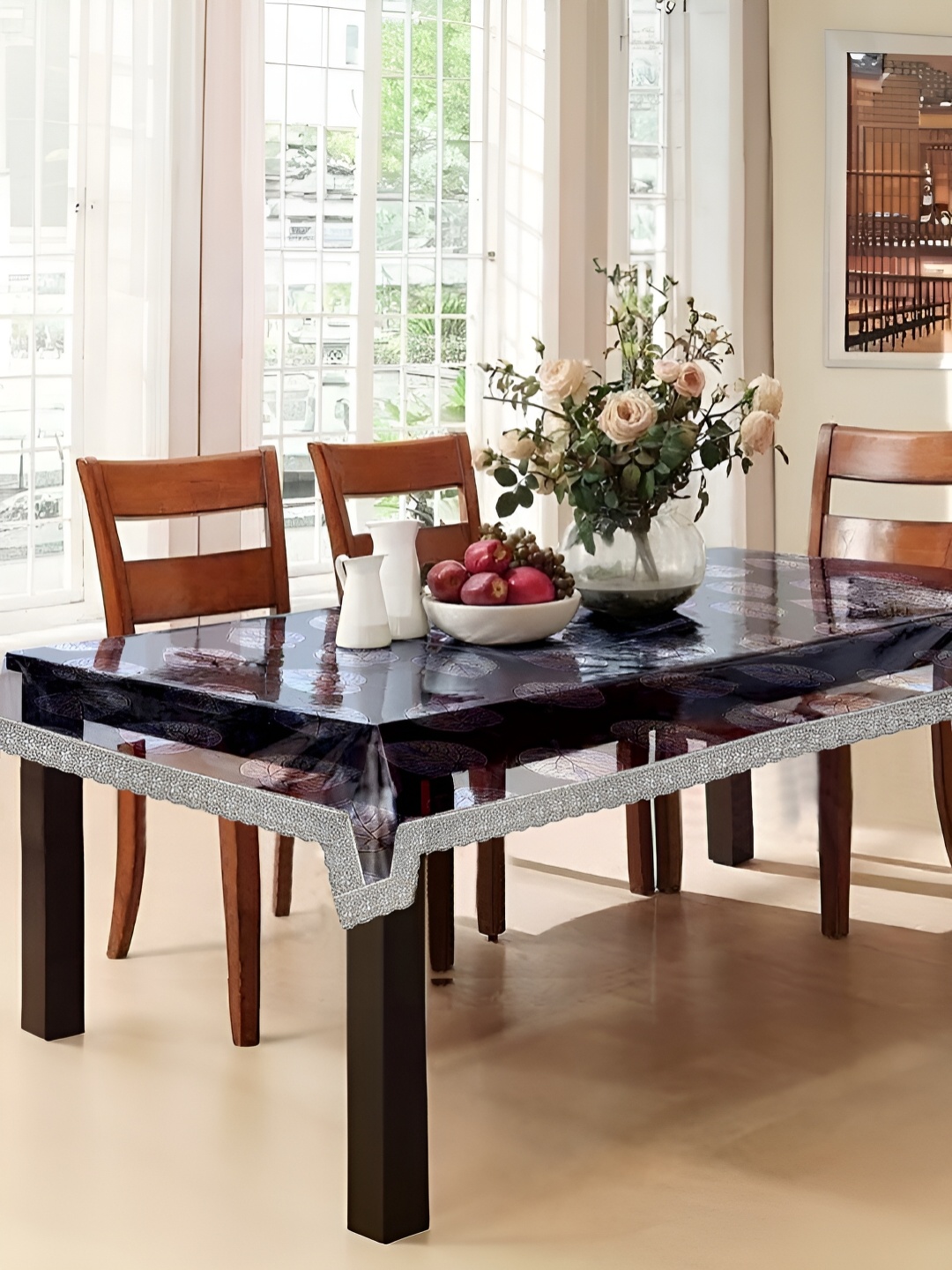 

Aura Silver-Toned 4-Seater Embellished Table Cover