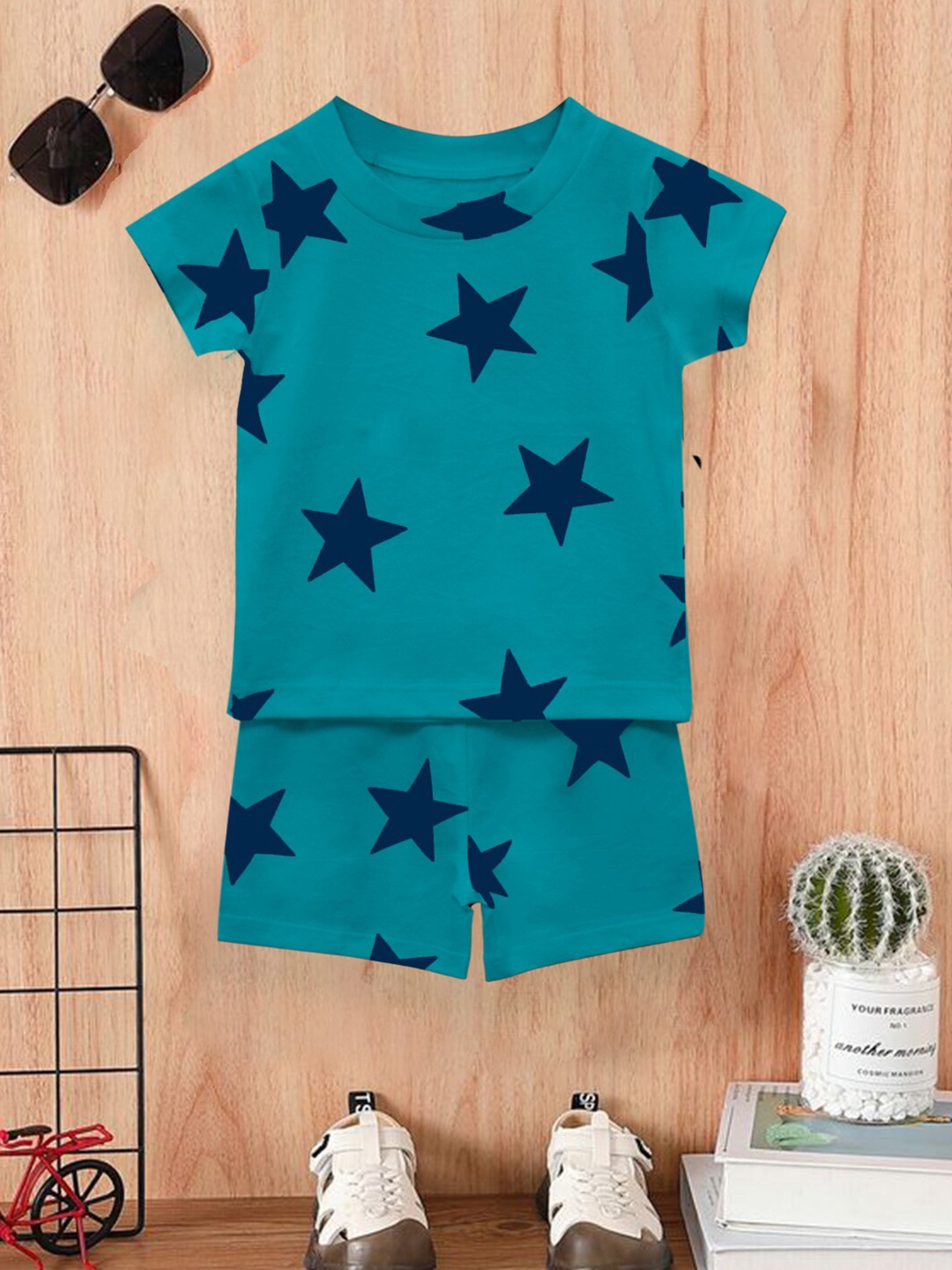 

A.T.U.N. Boys Printed Two Piece Co-ords Set, Teal