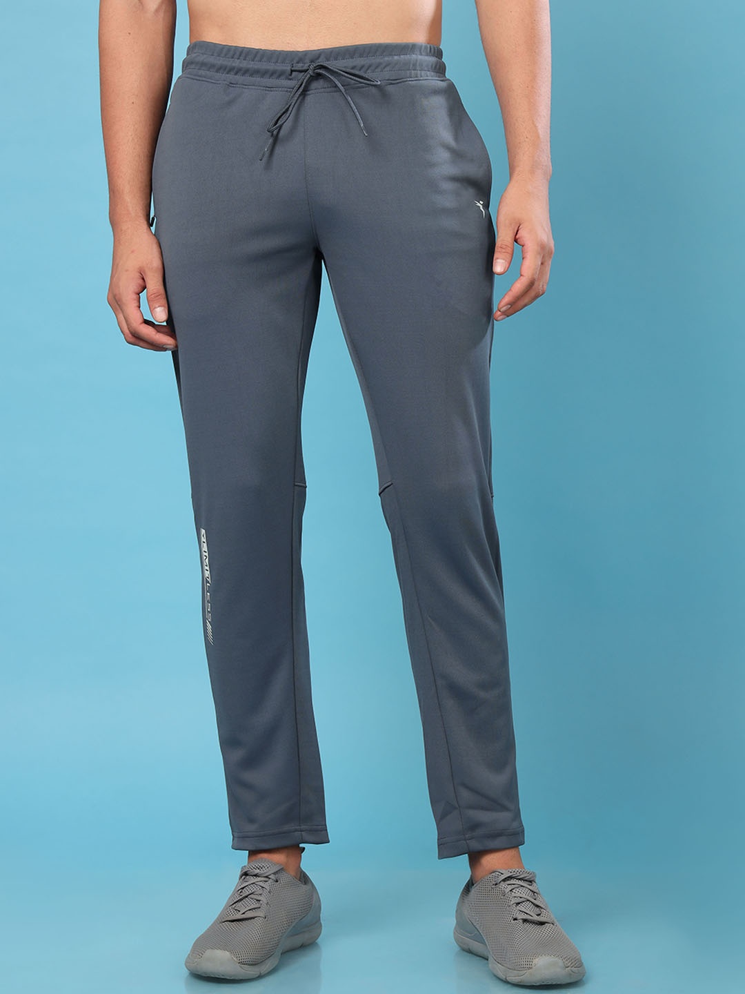 

Technosport Men Slim-Fit Mid Rise Rapid-Dry Elasto Plus Track Pants, Grey