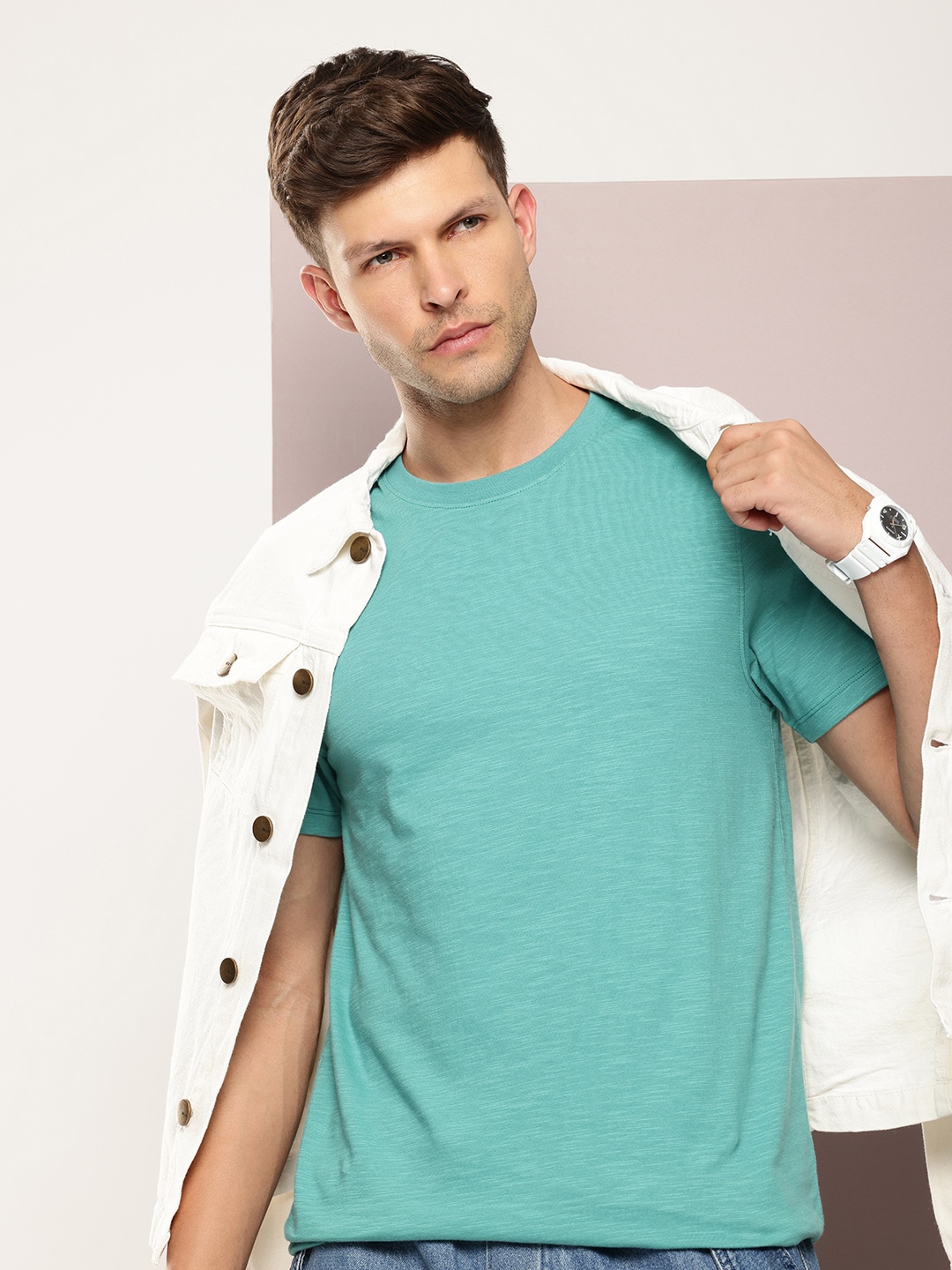 

Kook N Keech Men Pure Cotton T-shirt, Teal