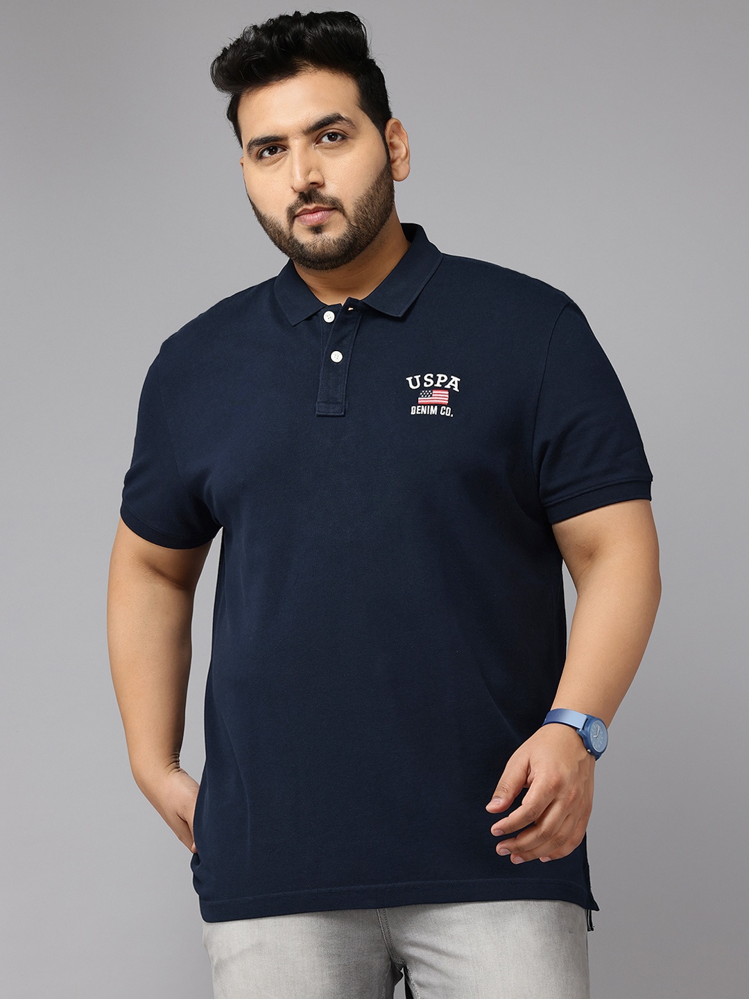 

U.S. Polo Assn. Denim Co. Plus Size Cotton Slim Fit T-shirt, Navy blue