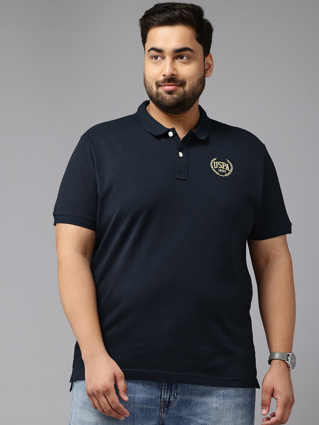 

U.S. Polo Assn. Denim Co. Plus Size Polo Collar Cotton T-shirt, Navy blue