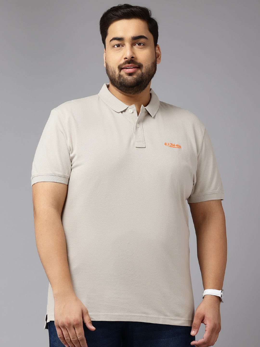

U.S. Polo Assn. Denim Co. Plus Size Polo Collar Cotton Slim Fit T-shirt, Taupe