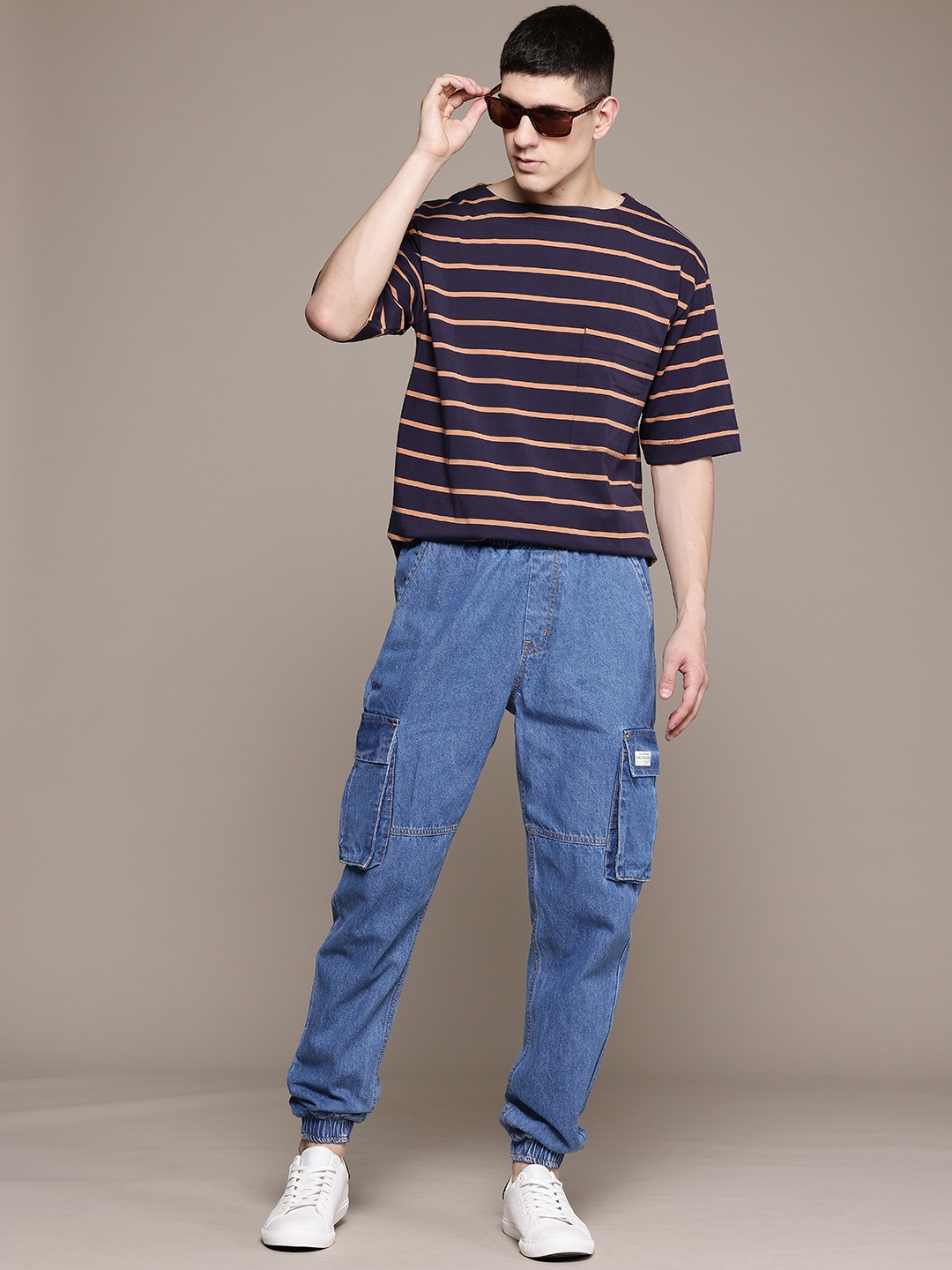 

The Roadster Lifestyle Co. Men Cargo-Style Joggers, Blue