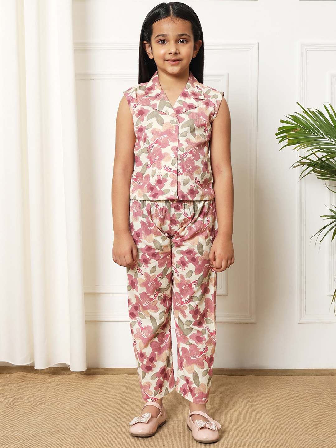 

Readiprint Girls Printed Pure Cotton Top & Trouser, Mauve