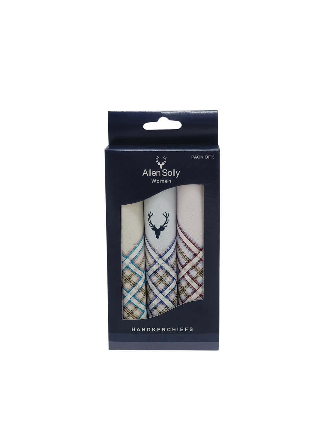 

Allen Solly Pack Of 3 Striped Cotton Handkerchief, Blue