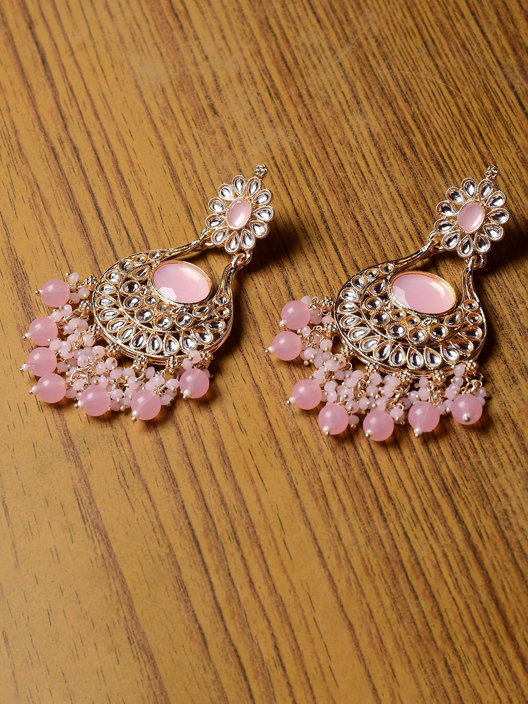 

GRLIE Lightweight Kundan Chandbalis, Gold