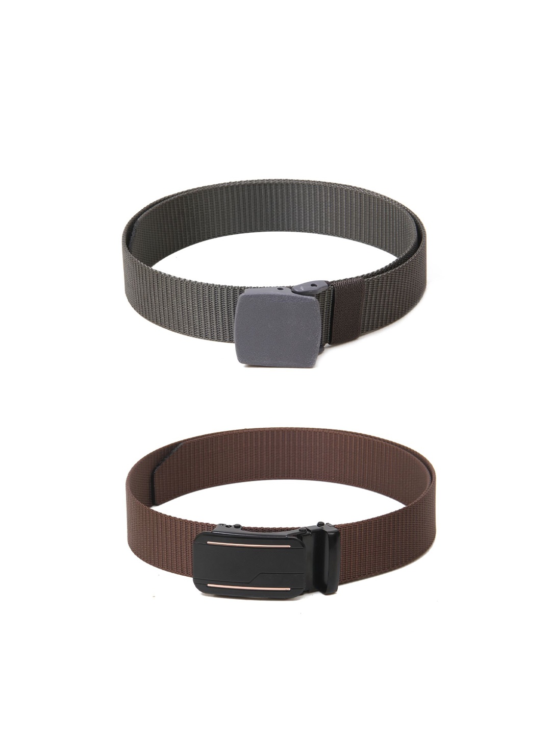 

Calvadoss Girls Set Of 2 Textured Canvas Belt, Grey
