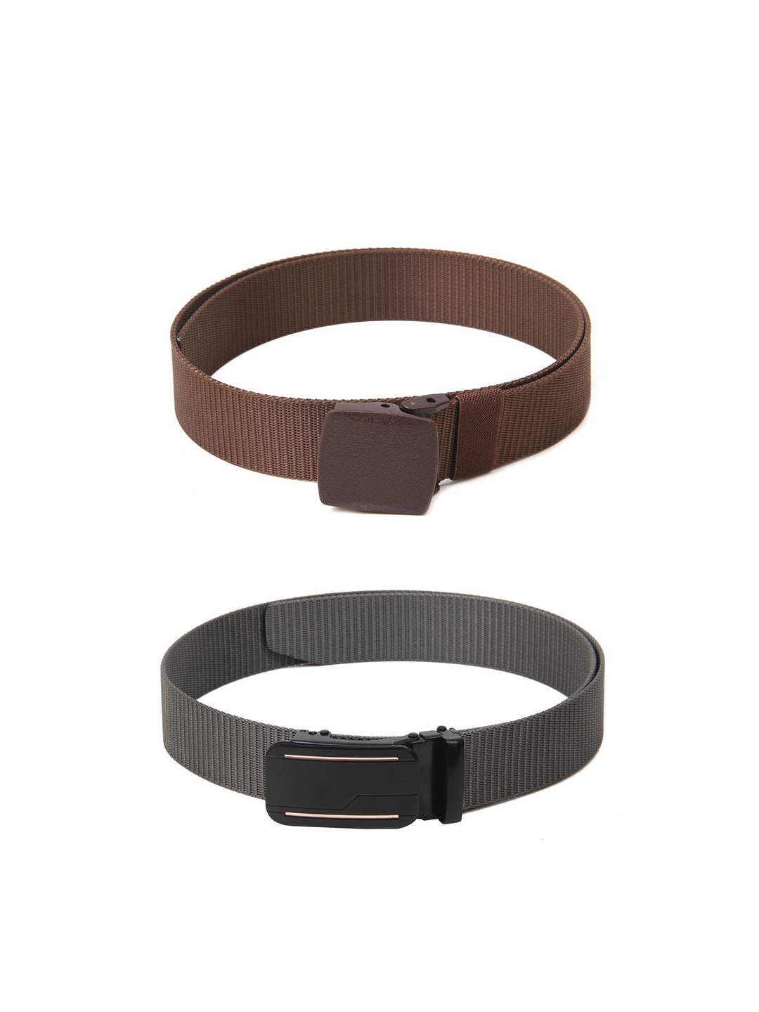 

Calvadoss Girls Set Of 2 Textured Canvas Belts, Brown