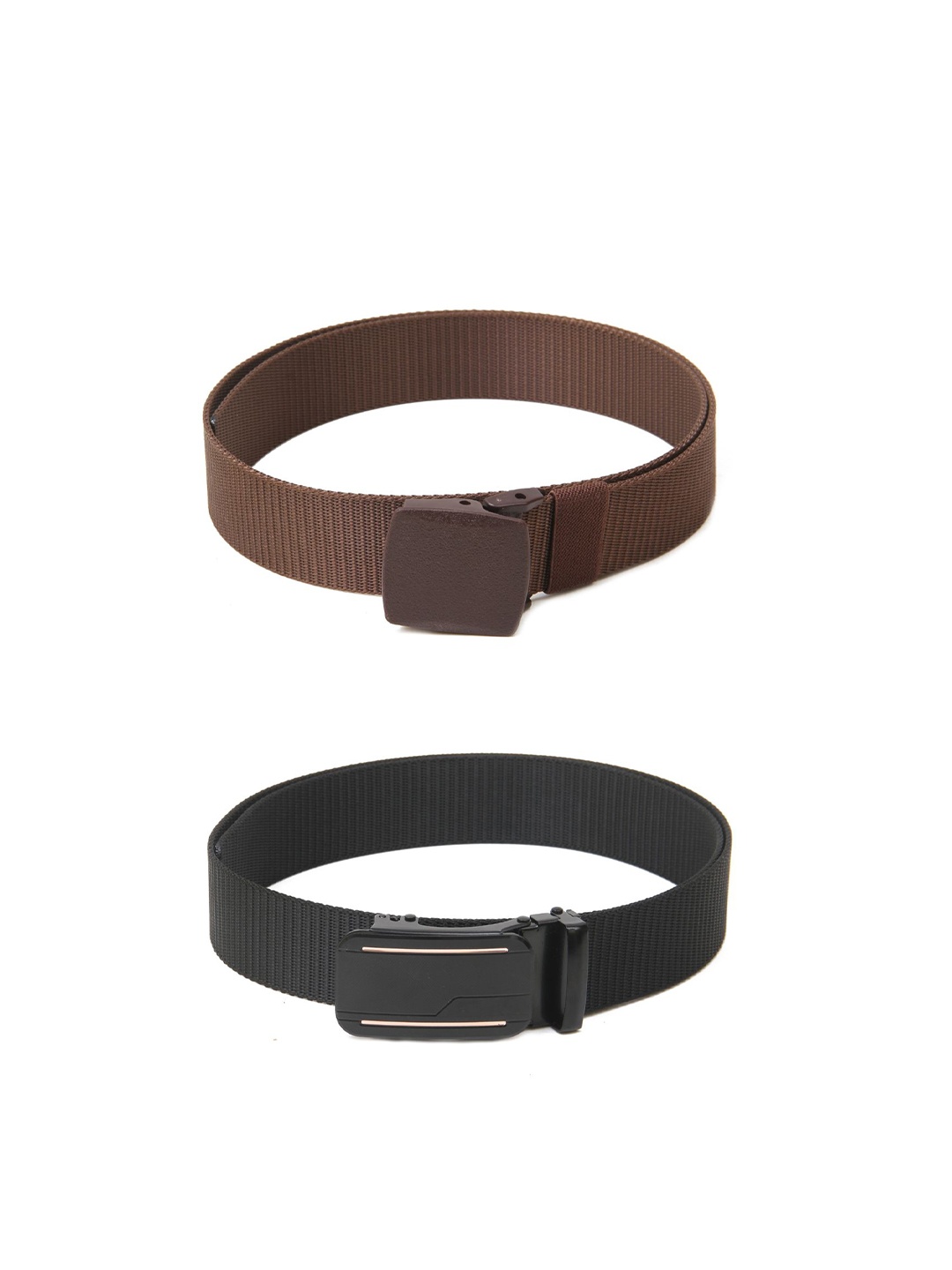 

Calvadoss Girls Set Of 2 Textured Canvas Belts, Brown