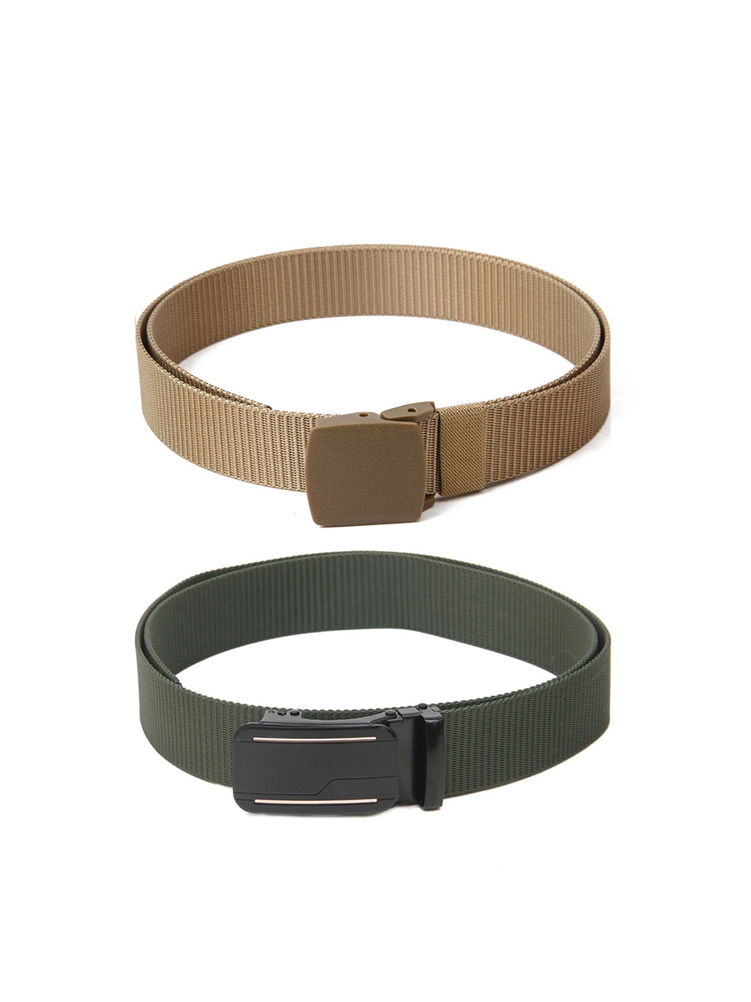 

Calvadoss Girls Set Of 2 Textured Belts, Beige