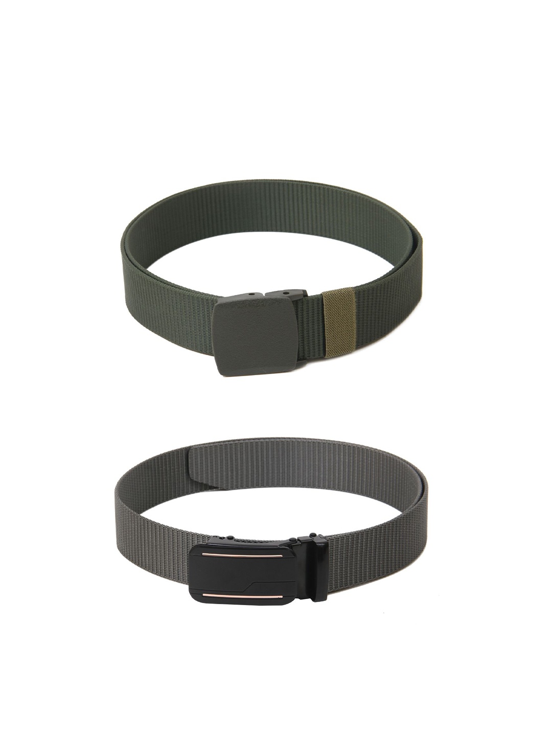 

Calvadoss Girls Set Of 2 Textured Belts, Green