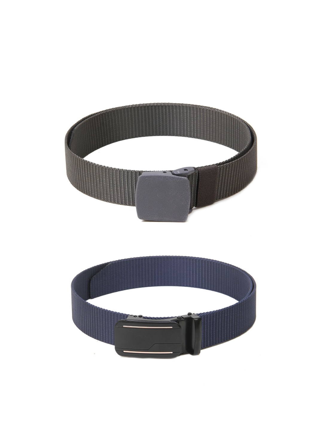

Calvadoss Girls Set Of 2 Textured Belts, Grey