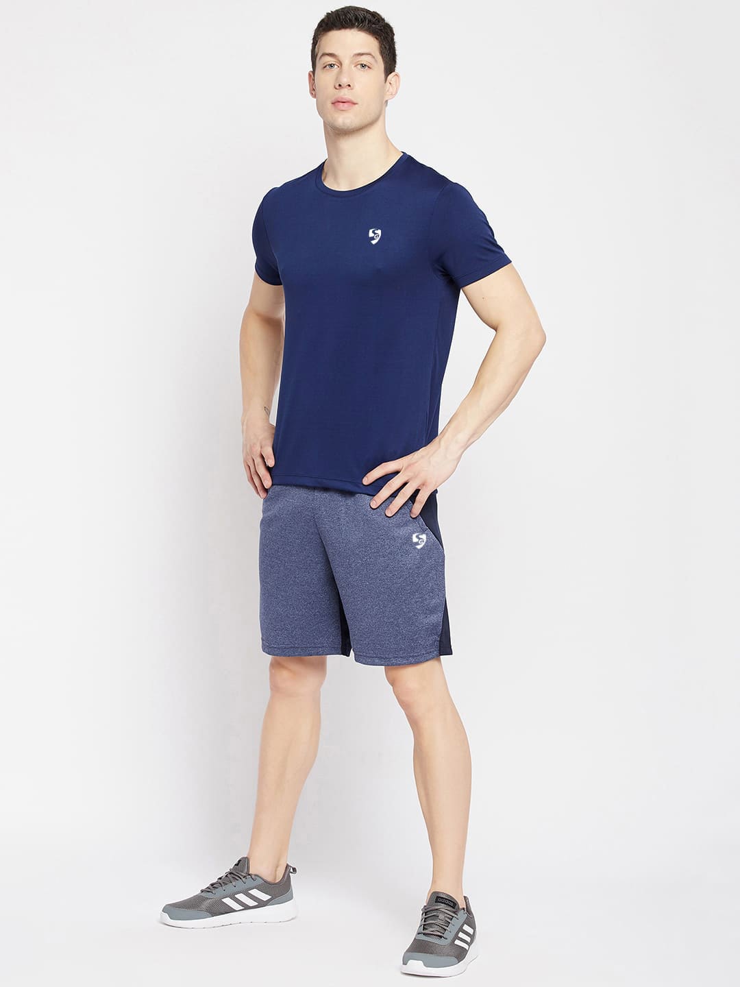 

SG Men Extended Sleeves Pockets T-shirt, Navy blue